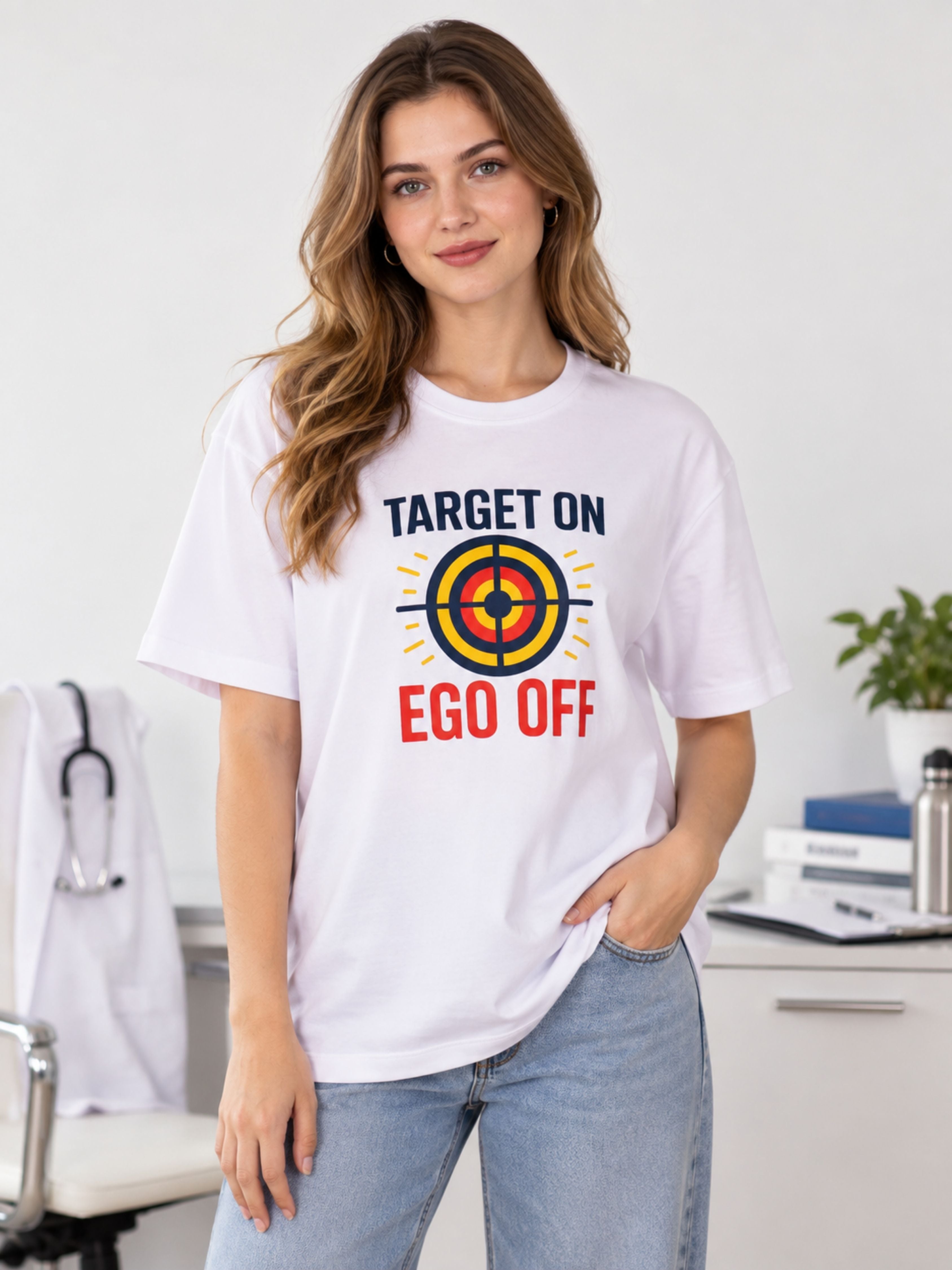 Medical Representative | Target ON, Ego OFF | Oversized Printed Tshirt For Women