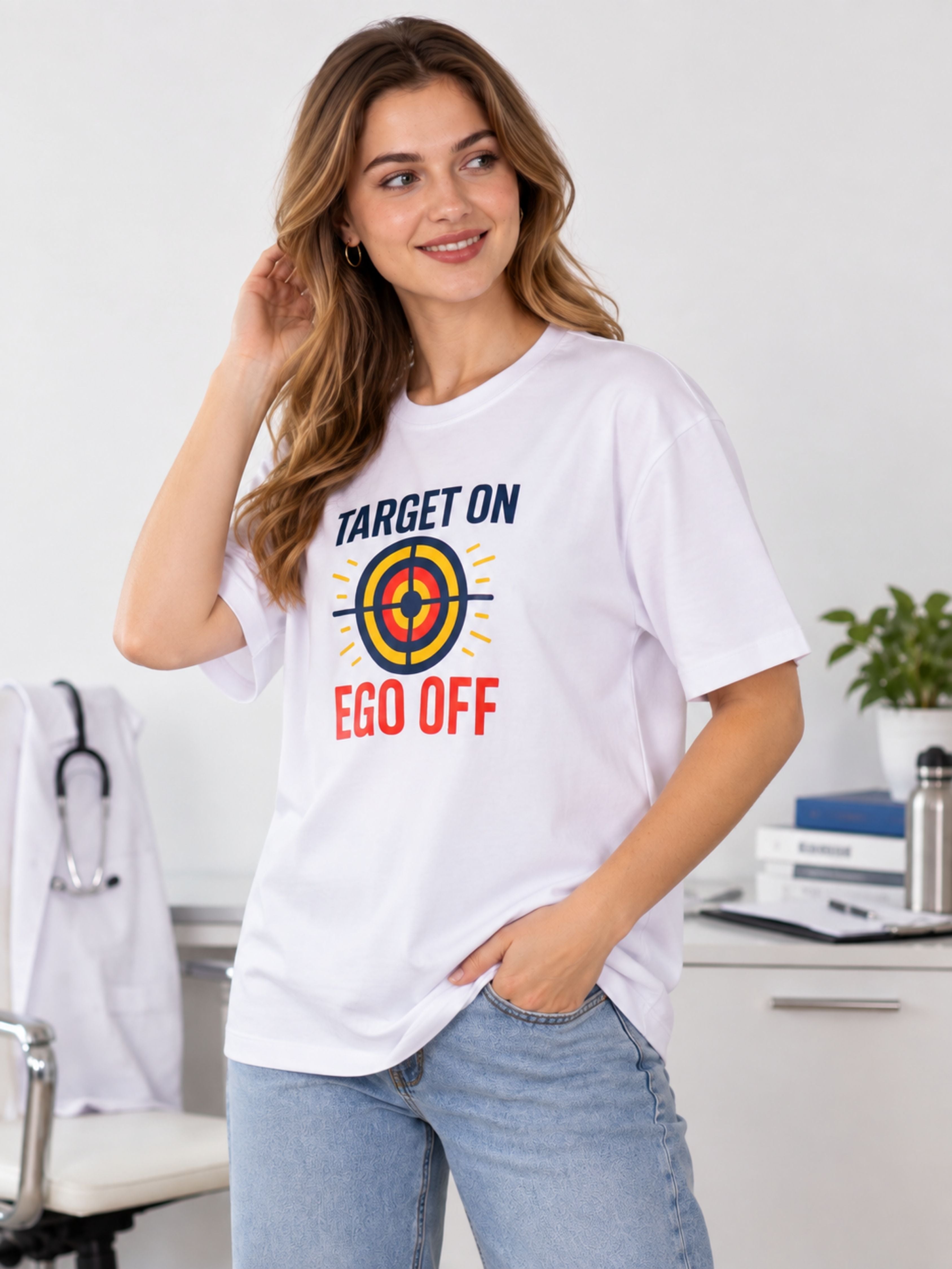 Medical Representative | Target ON, Ego OFF | Oversized Printed Tshirt For Women