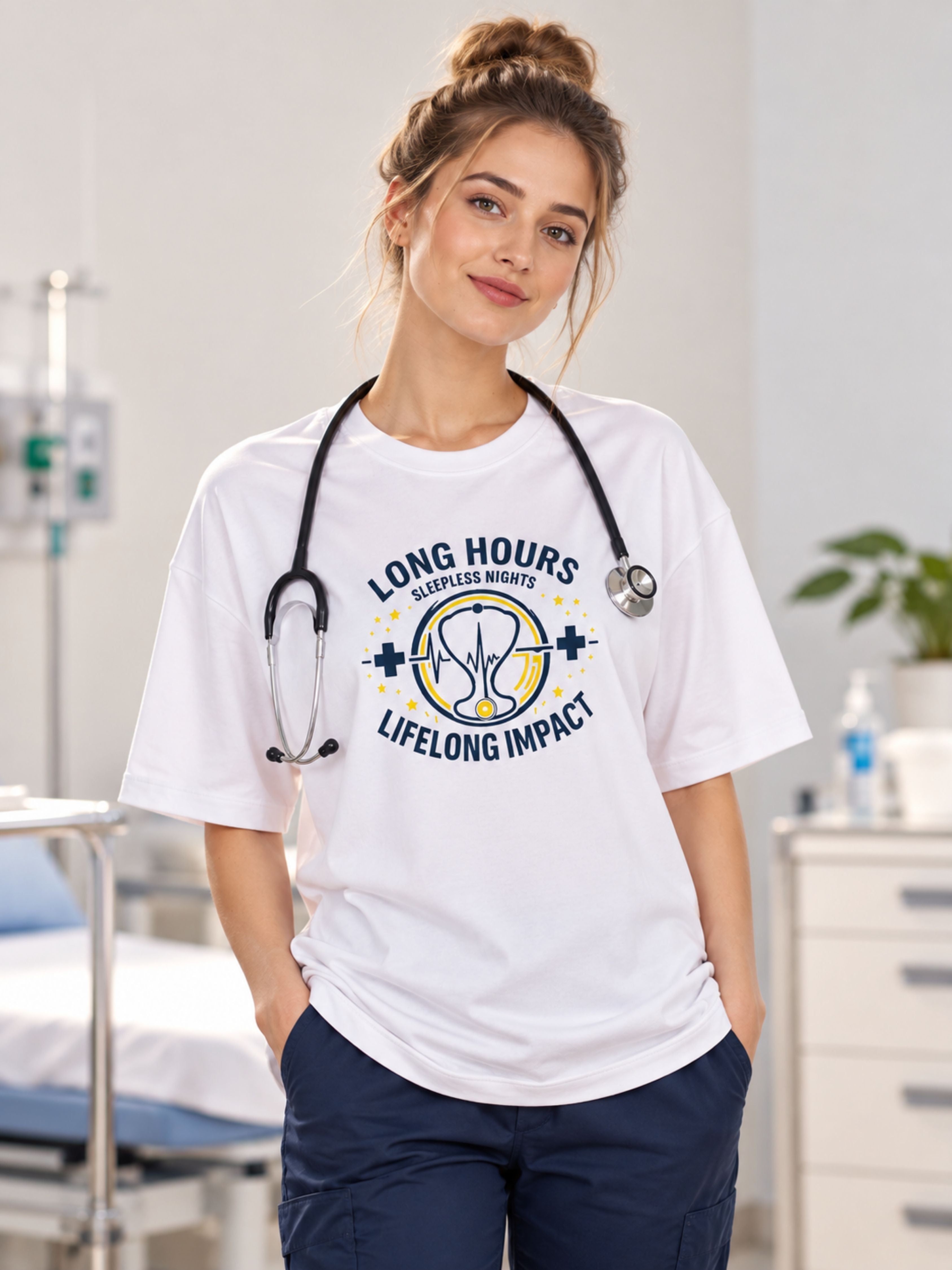 Doctor | Long Hours. Sleepless Nights. Lifelong | Oversized T-shirt For Women