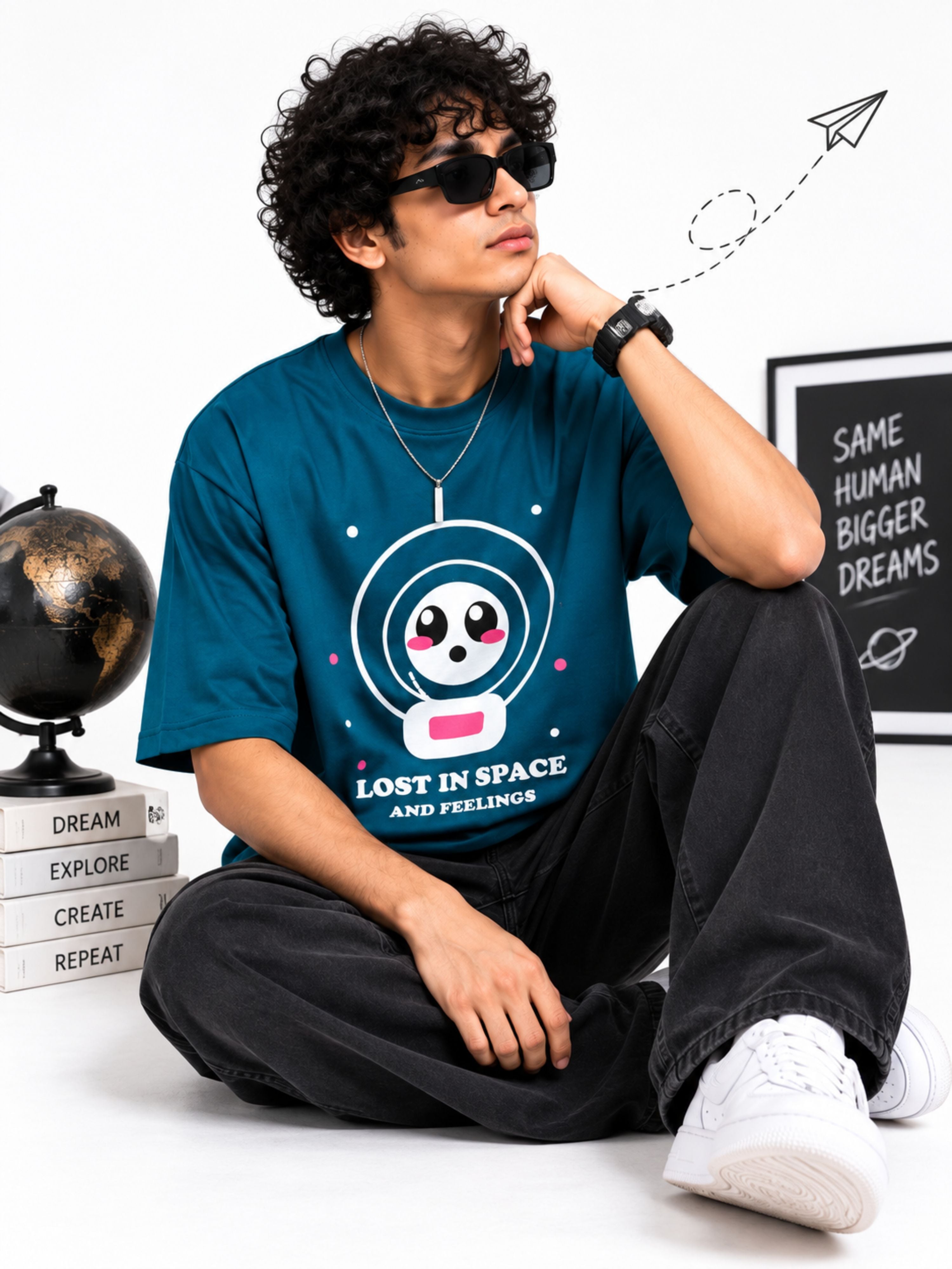 Dreamers | Lost in Space and feelings Oversized T-Shirt for Men