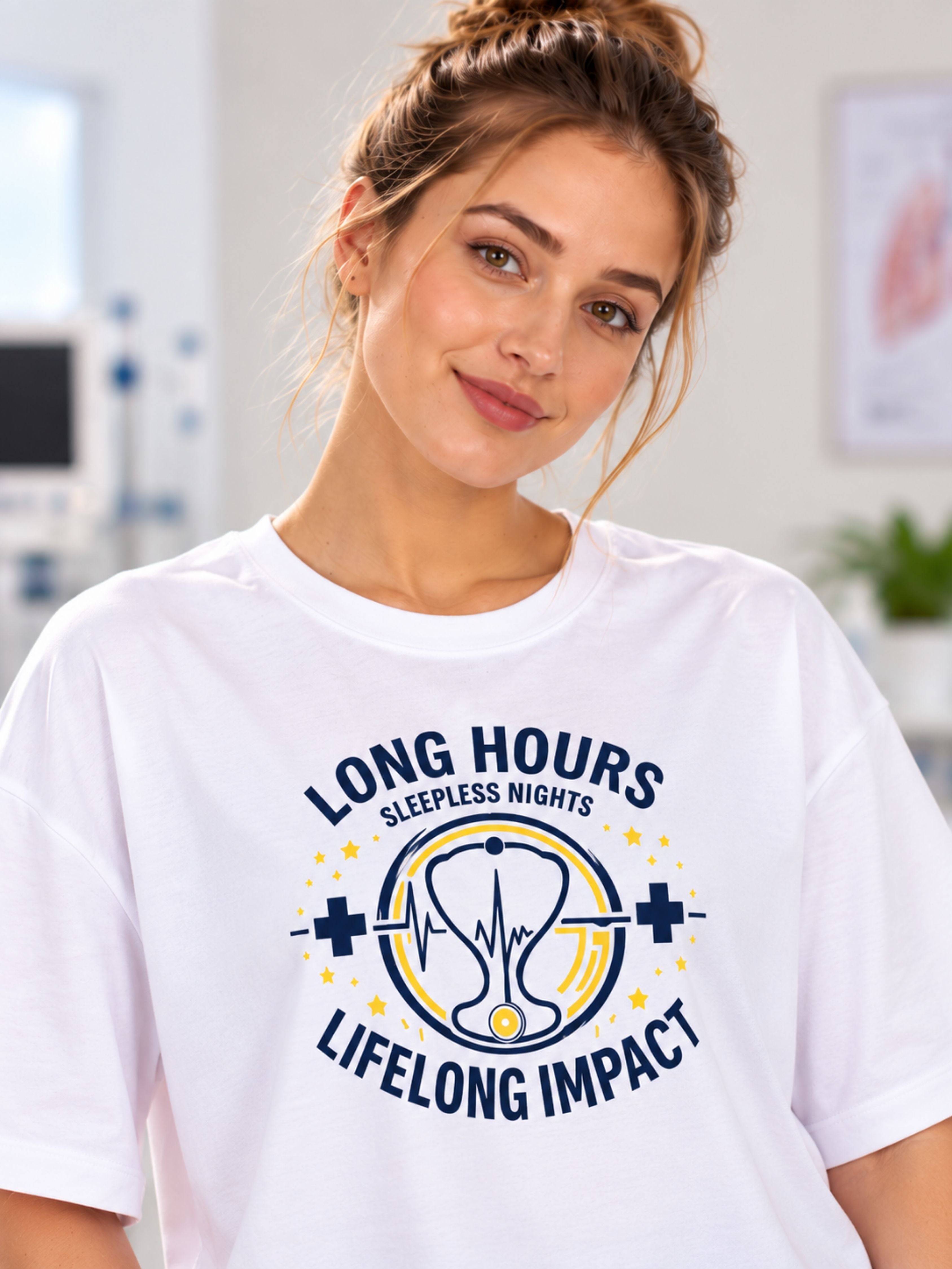 Doctor | Long Hours. Sleepless Nights. Lifelong | Oversized T-shirt For Women
