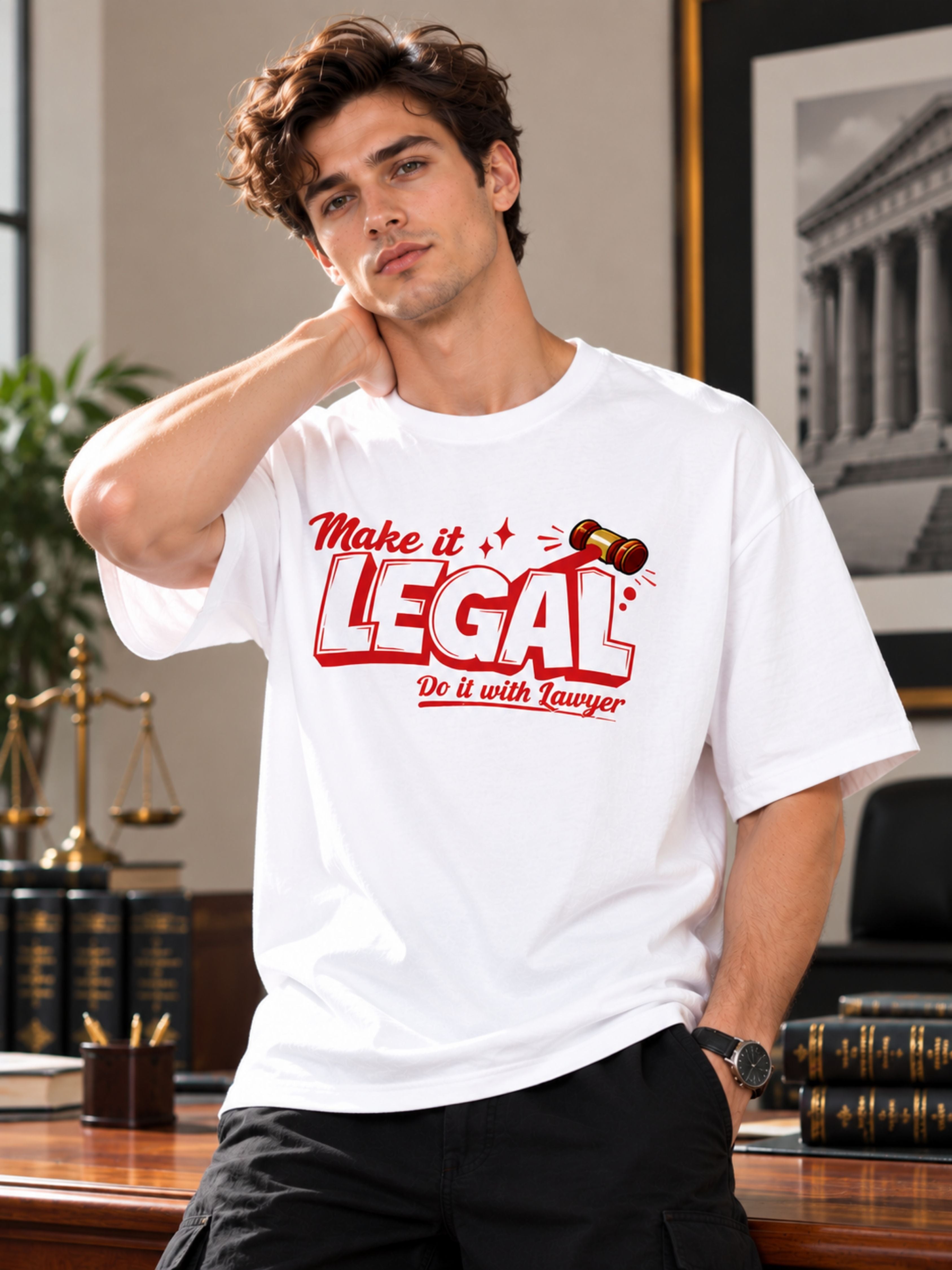 Lawyer | Make It Legal Do It With Laywer | Oversized Quote T-Shirt For Men