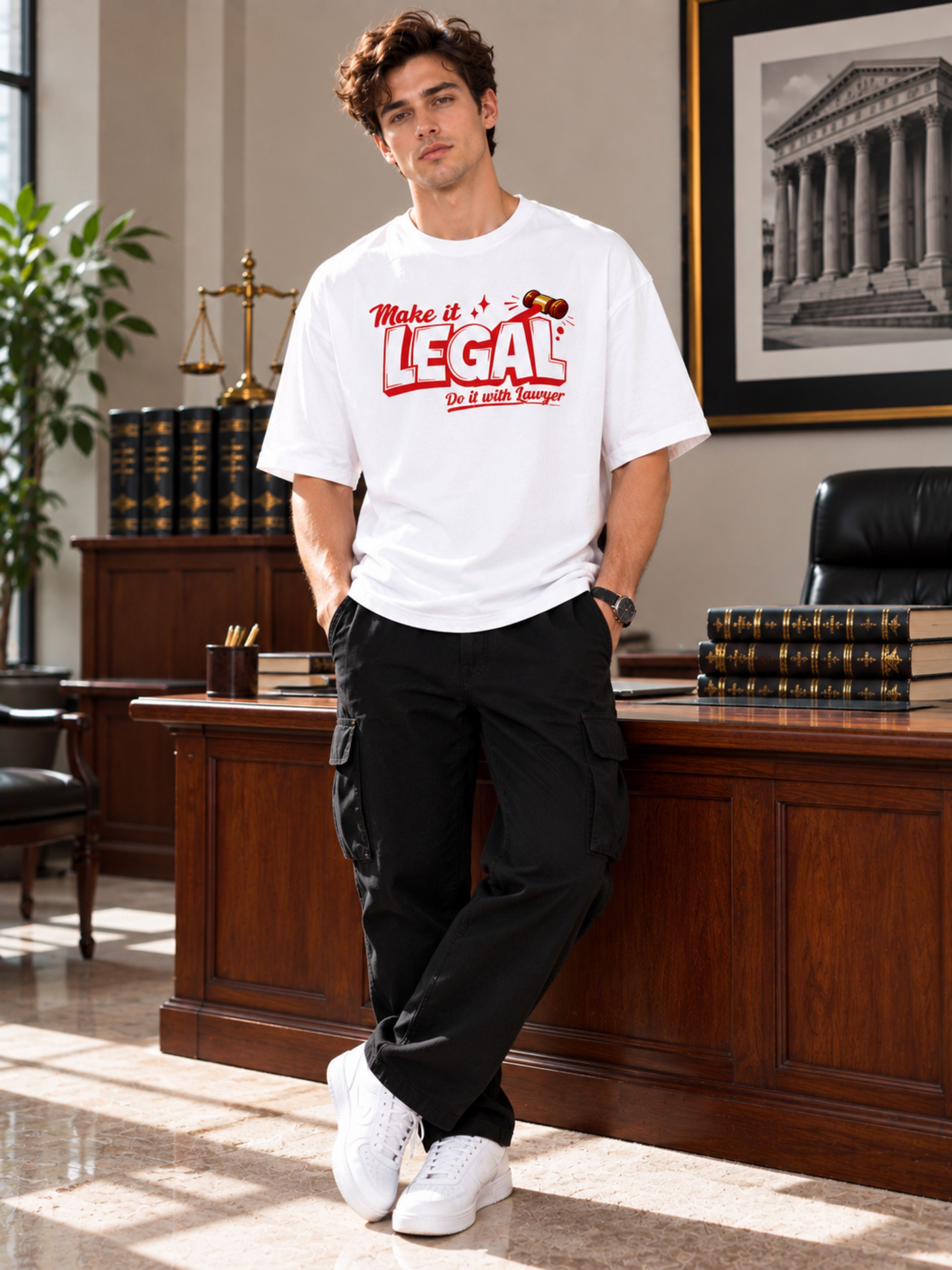 Lawyer | Make It Legal Do It With Laywer | Oversized Quote T-Shirt For Men