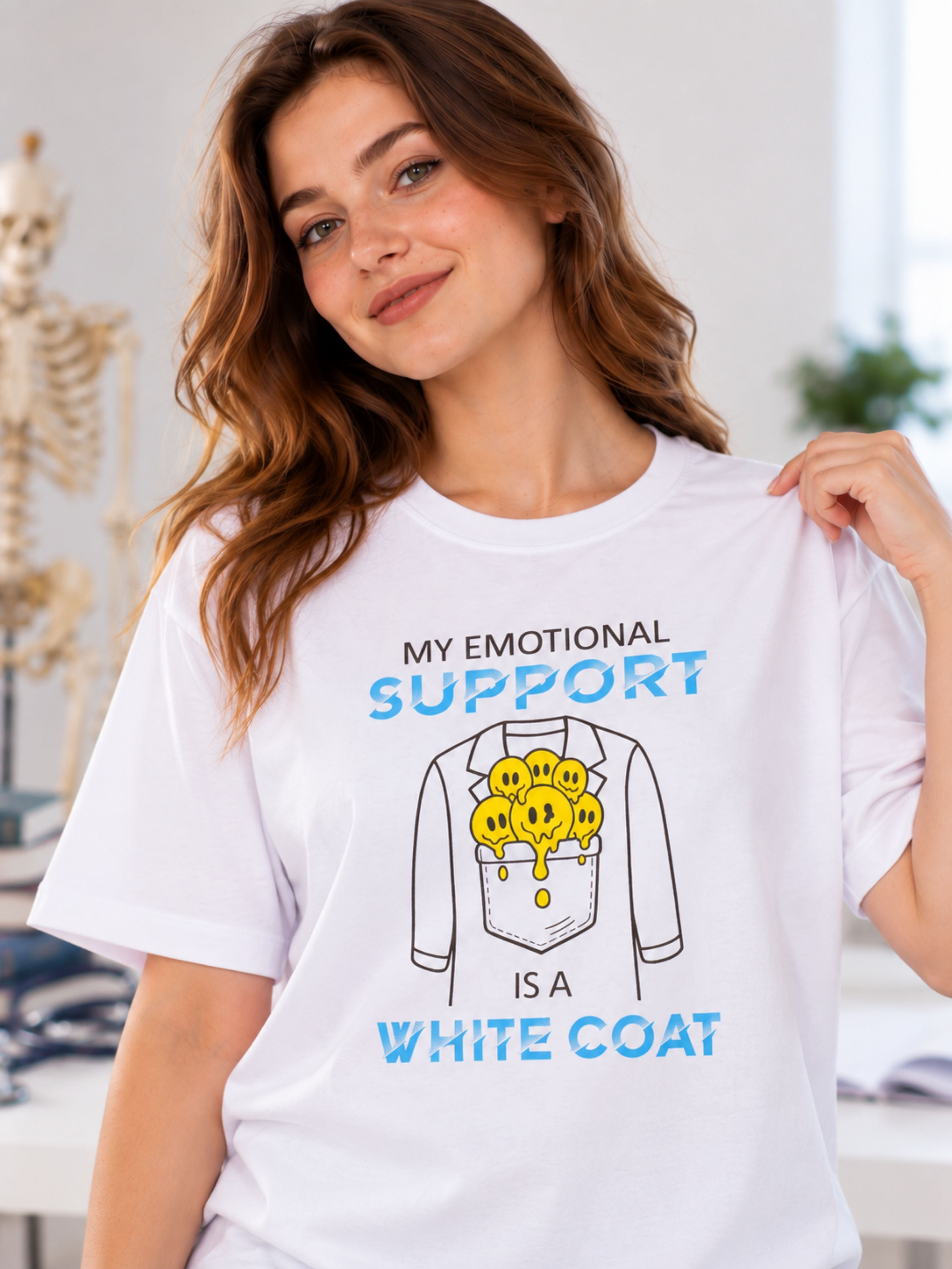 Medical Student | My Emotional Support Is A White Coat | Oversized Tshirt For Women