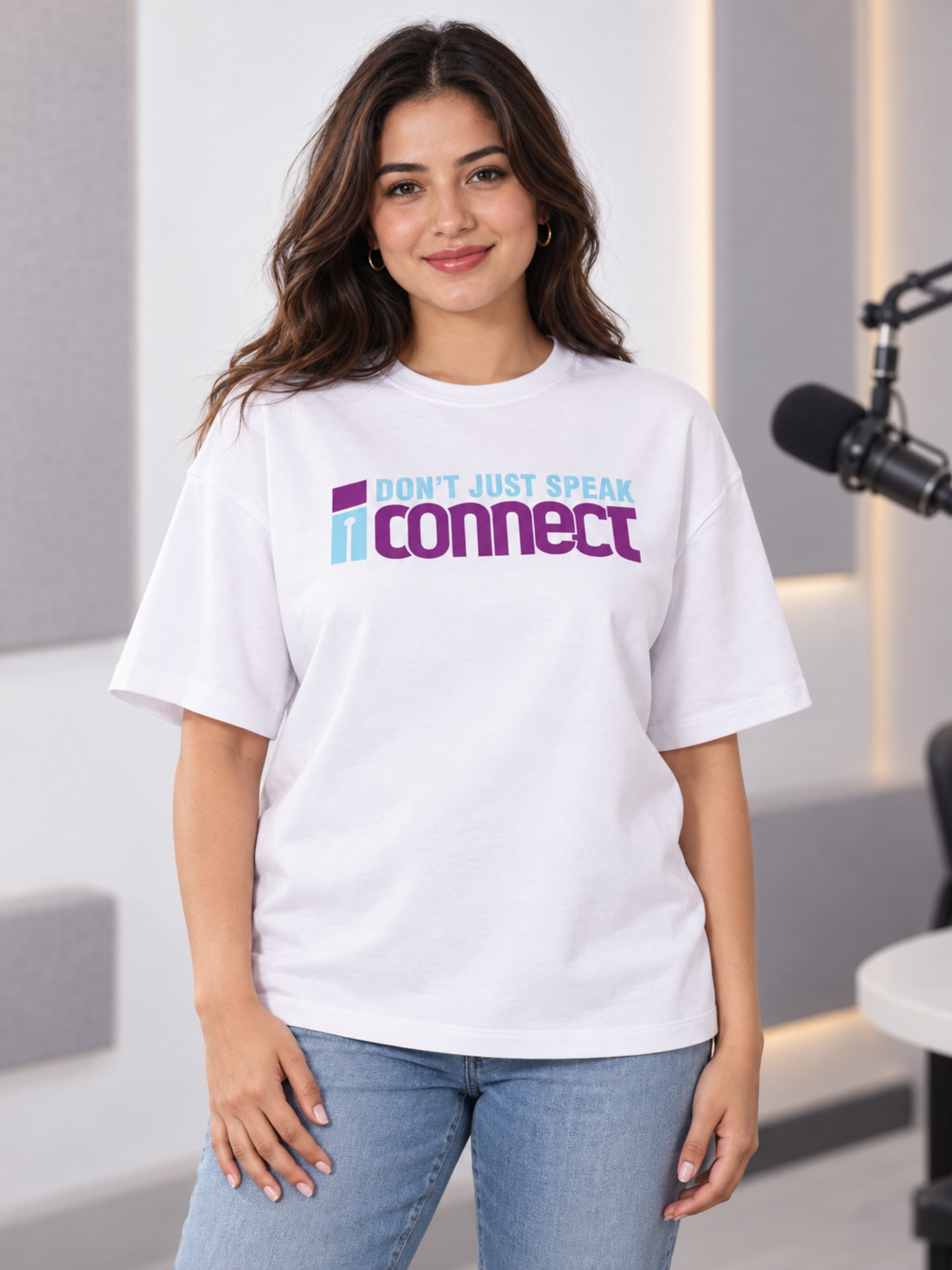 Radio Jockey | I Don't Just Speak, I Connect | Oversized Tshirt For Women