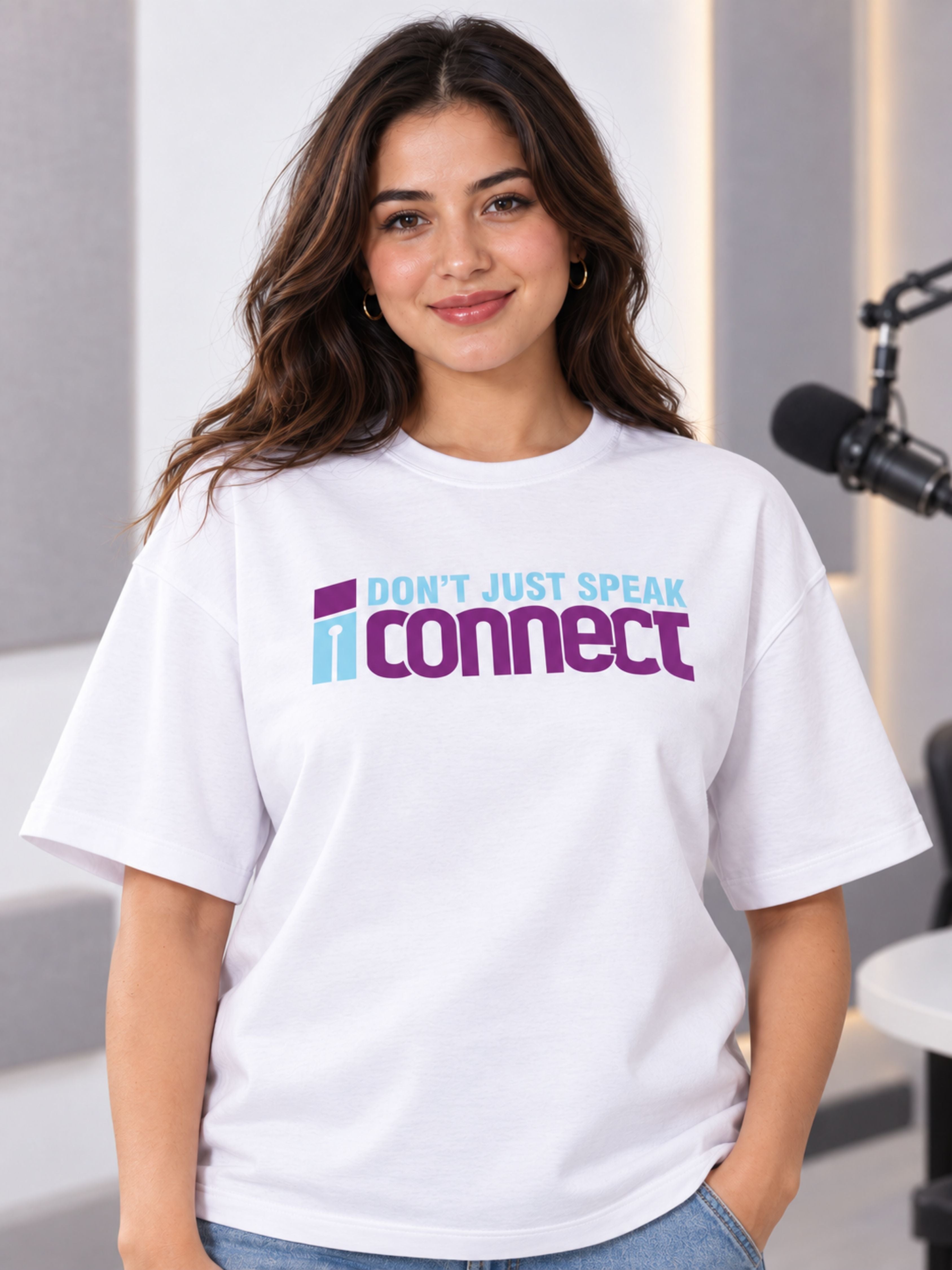 Radio Jockey | I Don't Just Speak, I Connect | Oversized Tshirt For Women