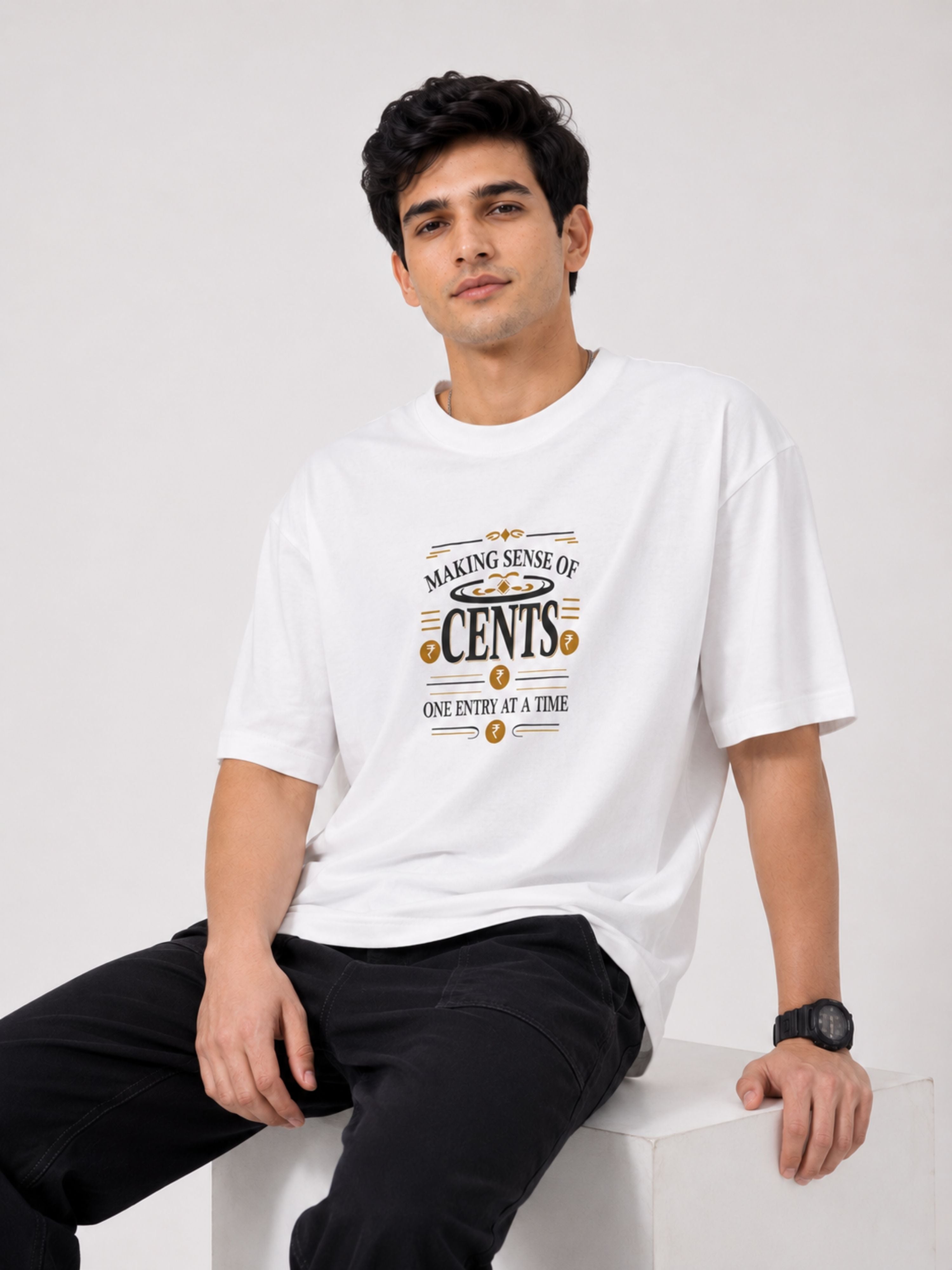 Chartered Accountant | Making Sense Of Cents, One Entry At A Time | Oversized Tshirt For Men