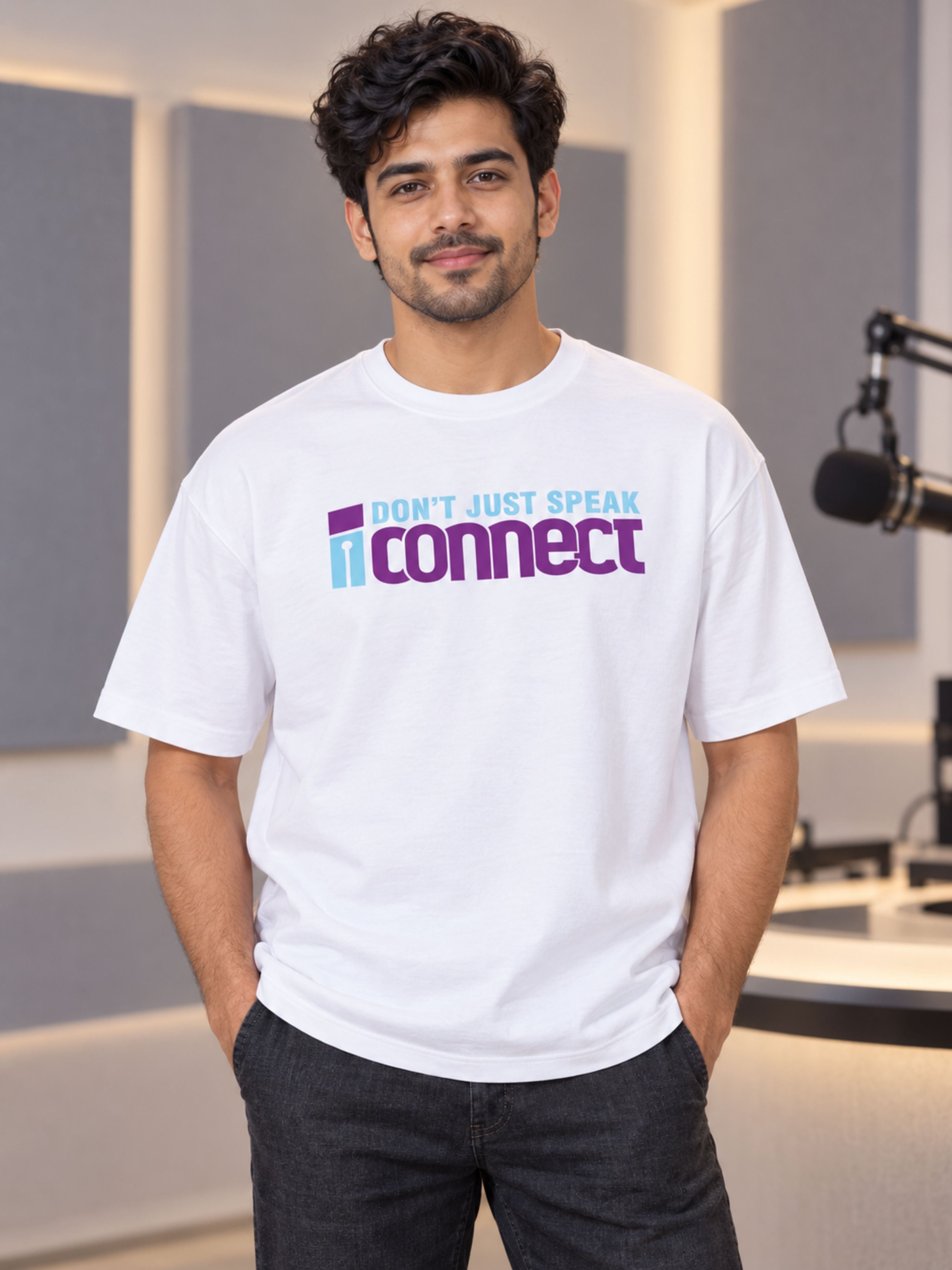 Radio Jockey | I Don't Just Speak, I Connect | Oversized Tshirt For Men