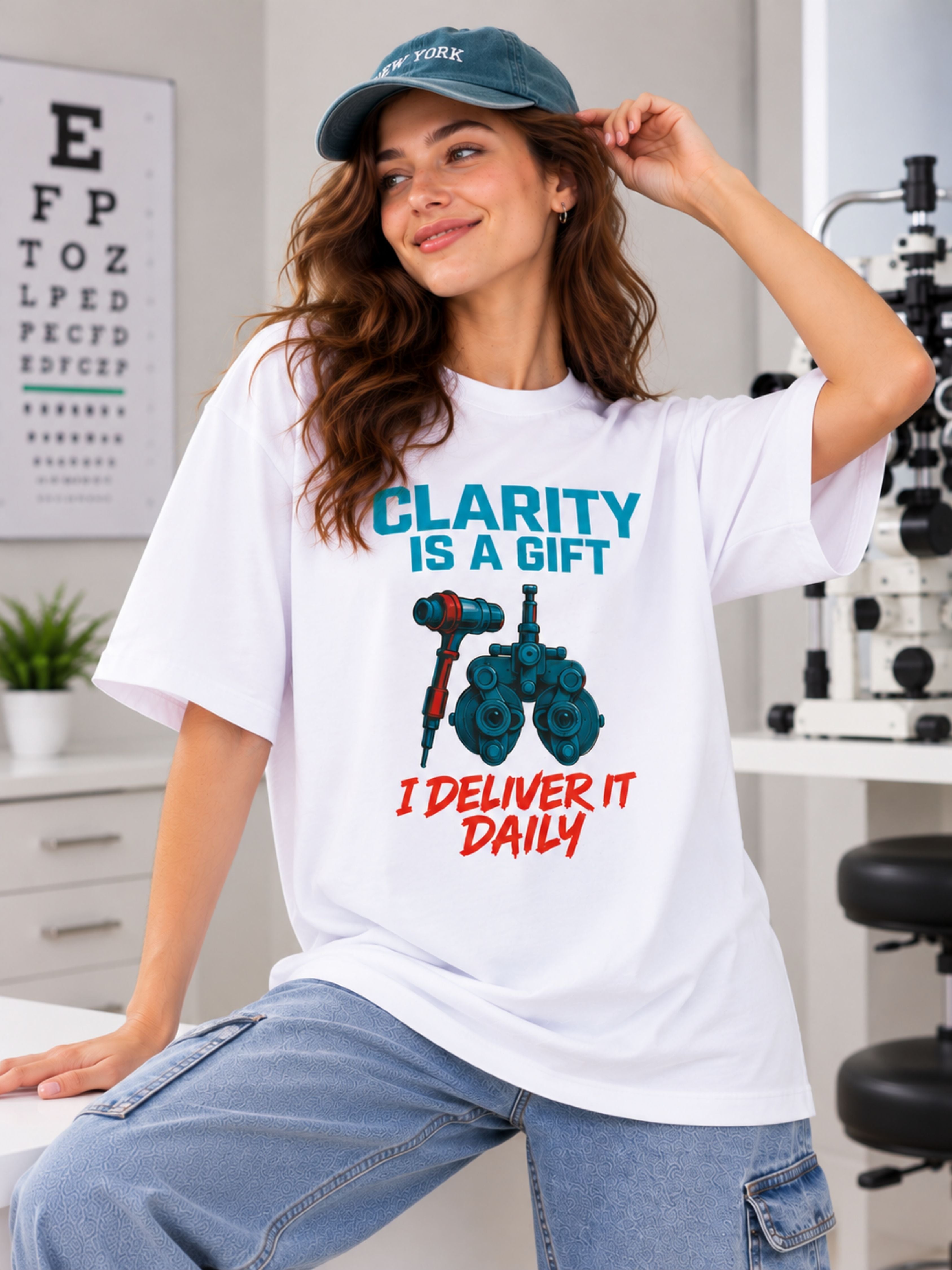 Opthalmologist | Clarity Is A Gift. I Deliver It Daily | Oversized Graphic T shirt For Women
