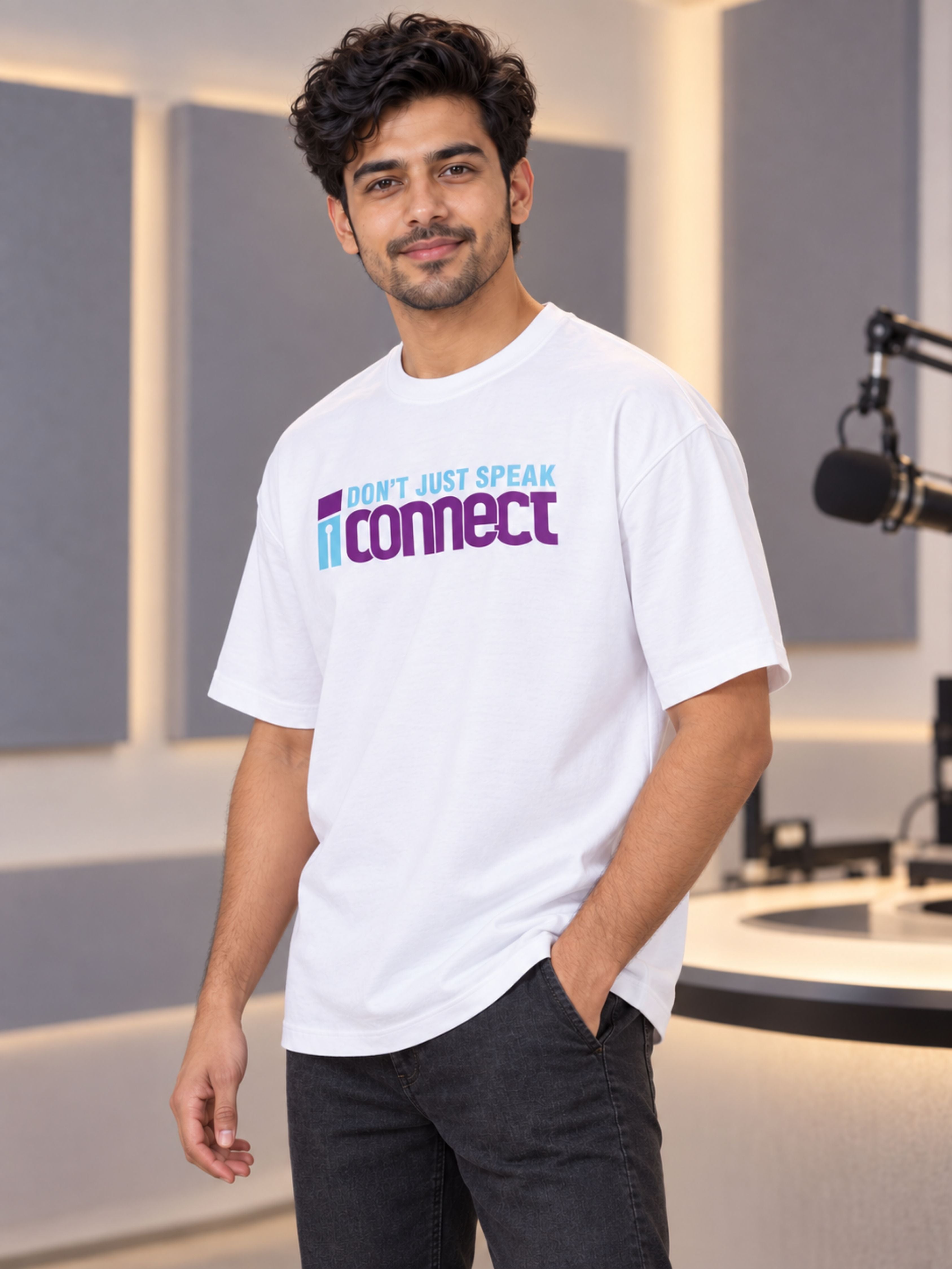 Radio Jockey | I Don't Just Speak, I Connect | Oversized Tshirt For Men