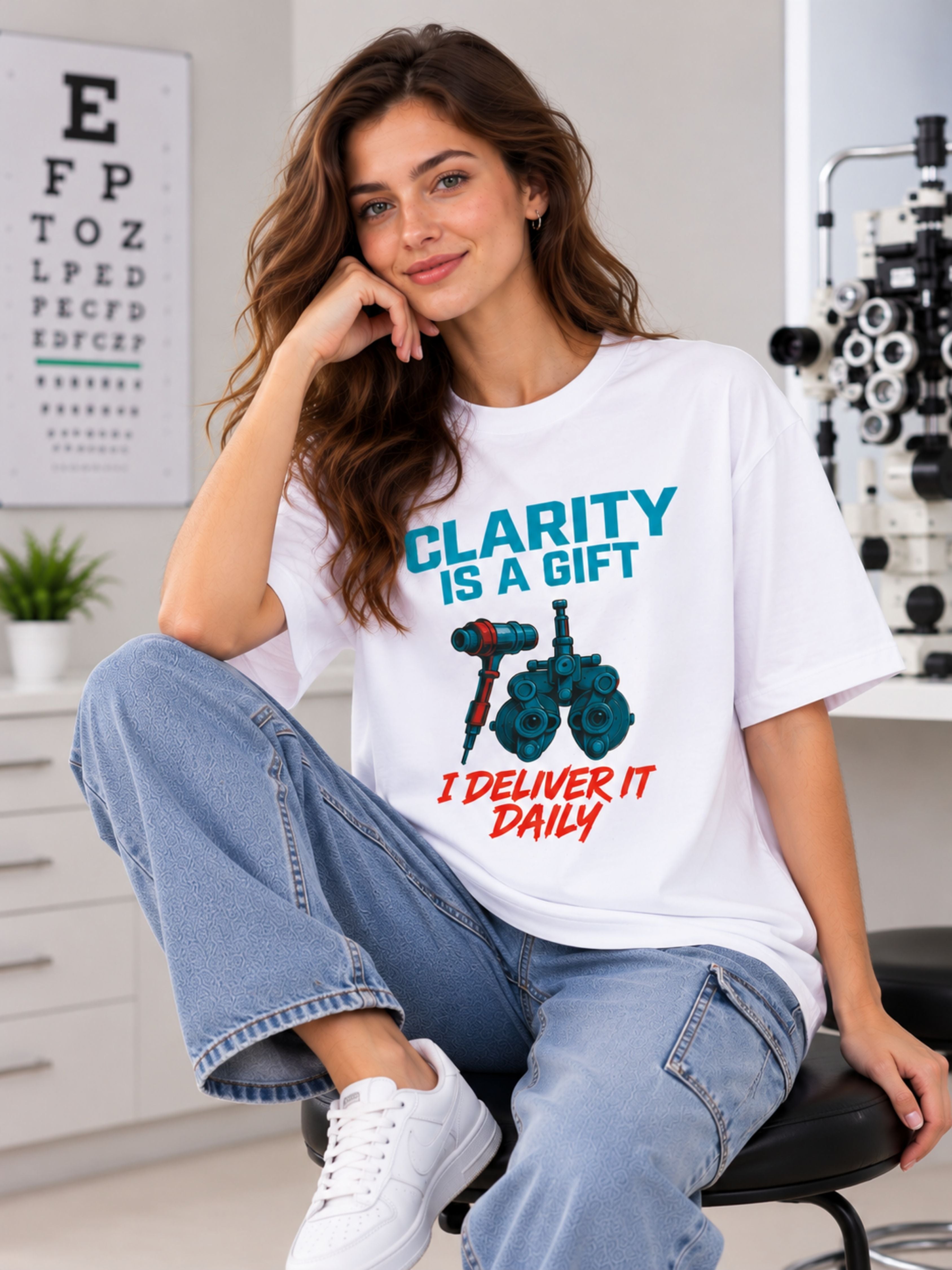 Opthalmologist | Clarity Is A Gift. I Deliver It Daily | Oversized Graphic T shirt For Women