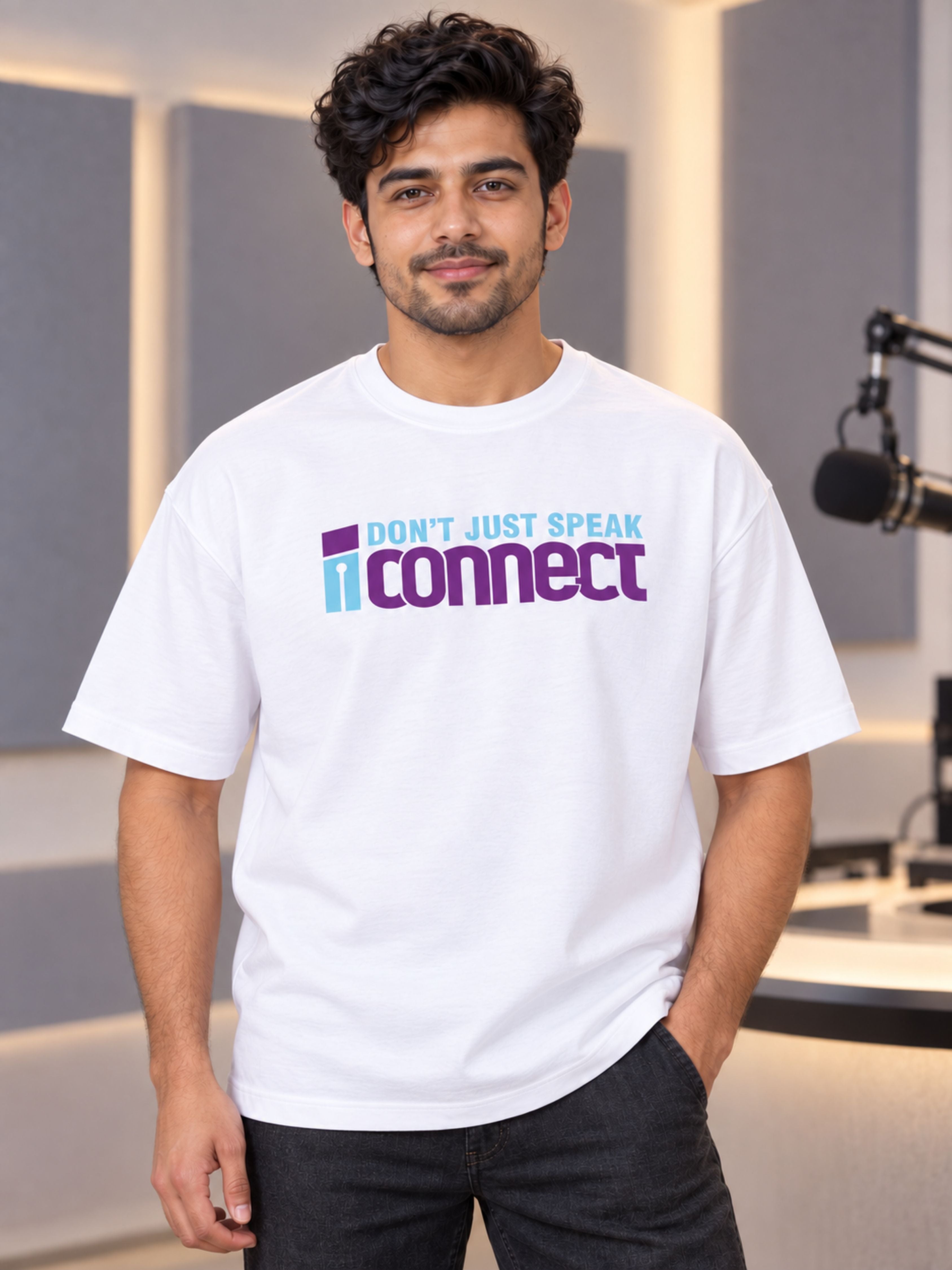 Radio Jockey | I Don't Just Speak, I Connect | Oversized Tshirt For Men
