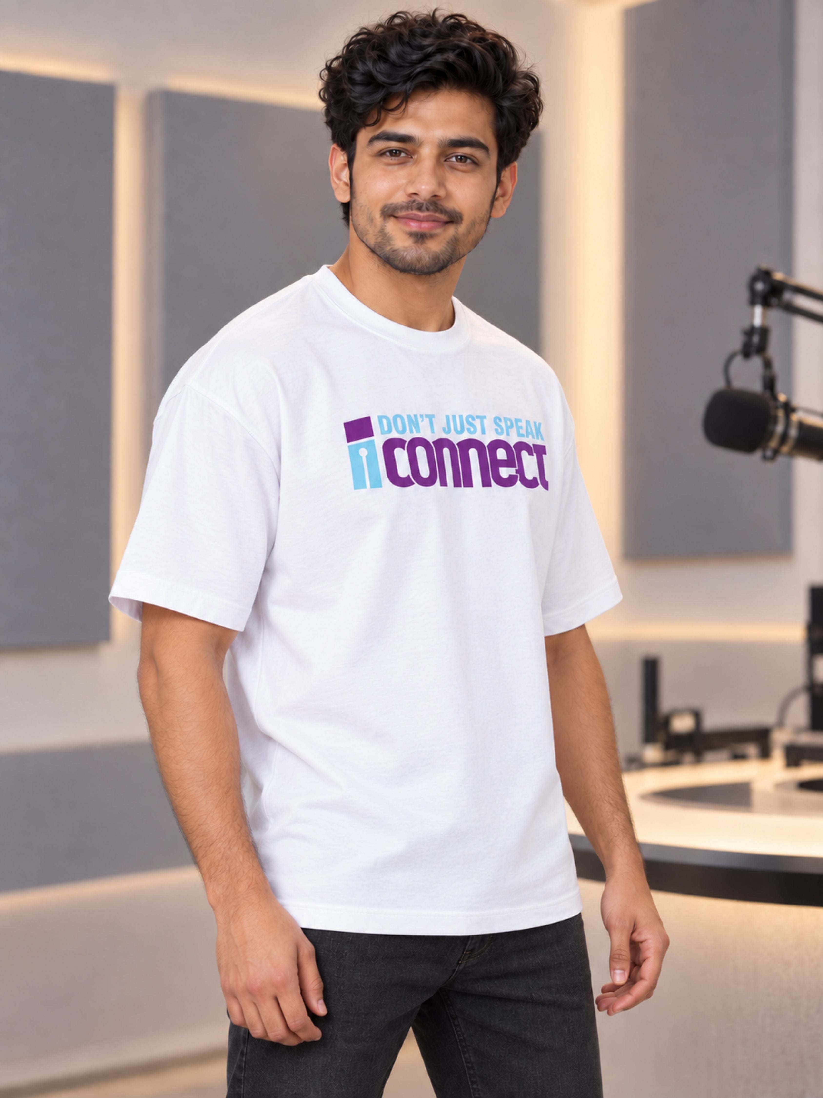 Radio Jockey | I Don't Just Speak, I Connect | Oversized Tshirt For Men