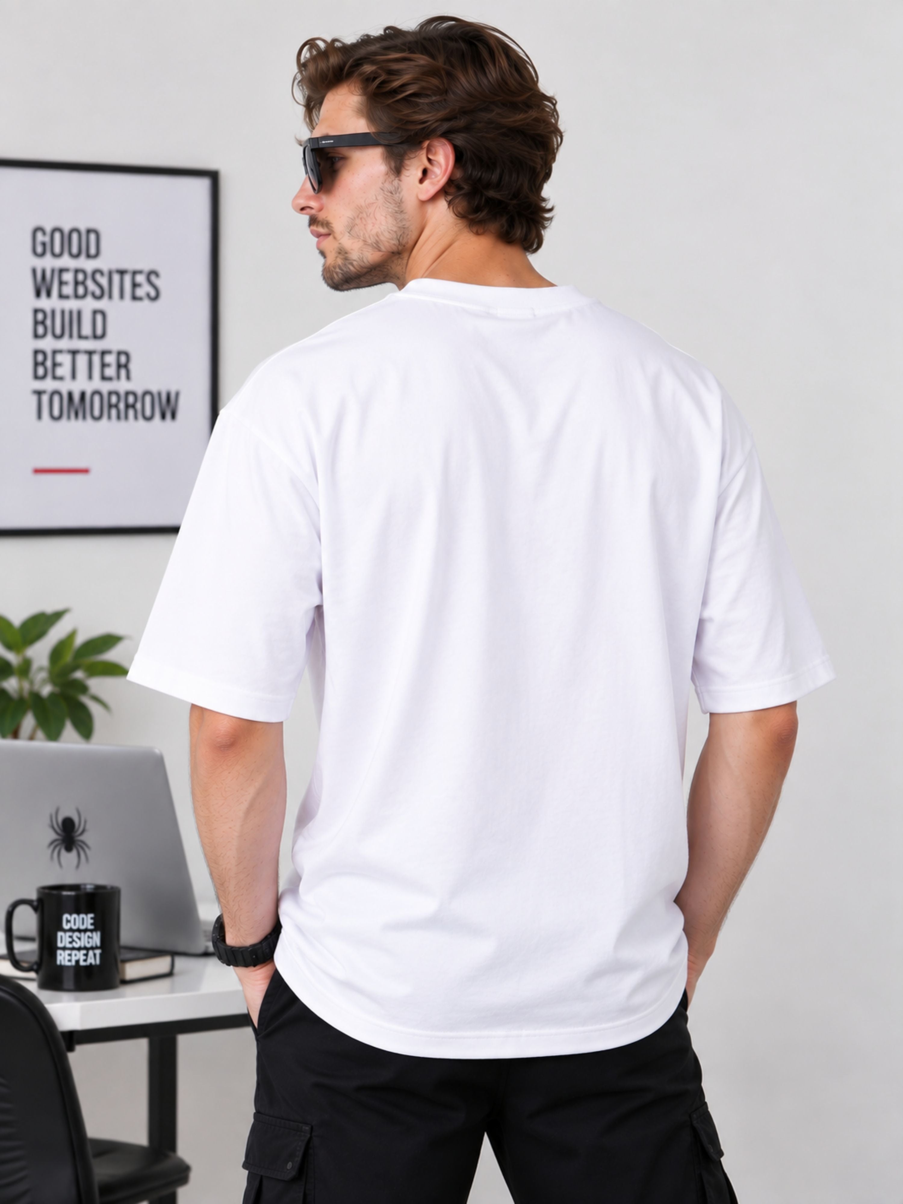 Web Designer | Spider Animal Archetype Oversized T-Shirt For Men
