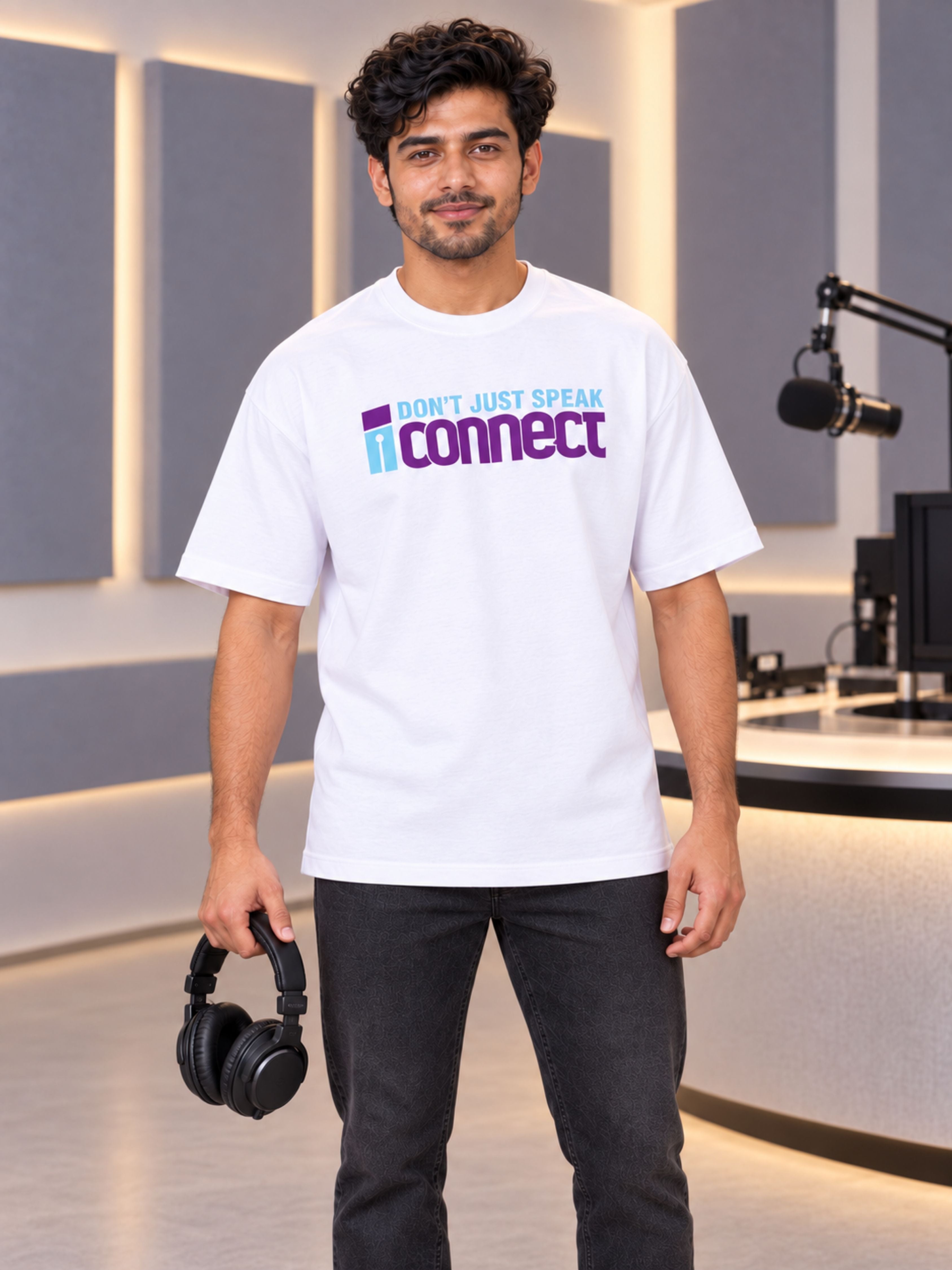 Radio Jockey | I Don't Just Speak, I Connect | Oversized Tshirt For Men