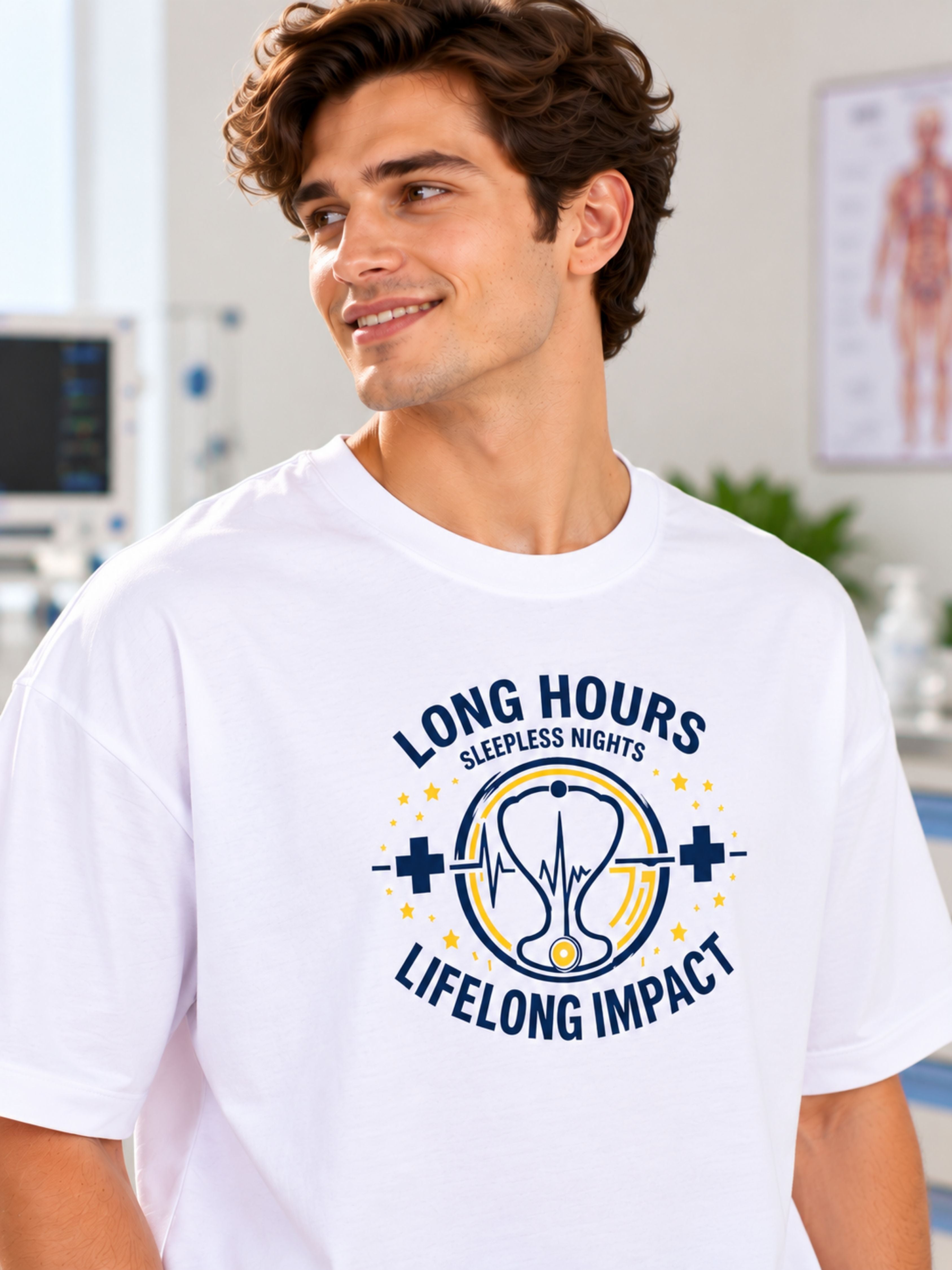 Doctor | Long Hours. Sleepless Nights. Lifelong Impact | Oversized Tshirt For Men