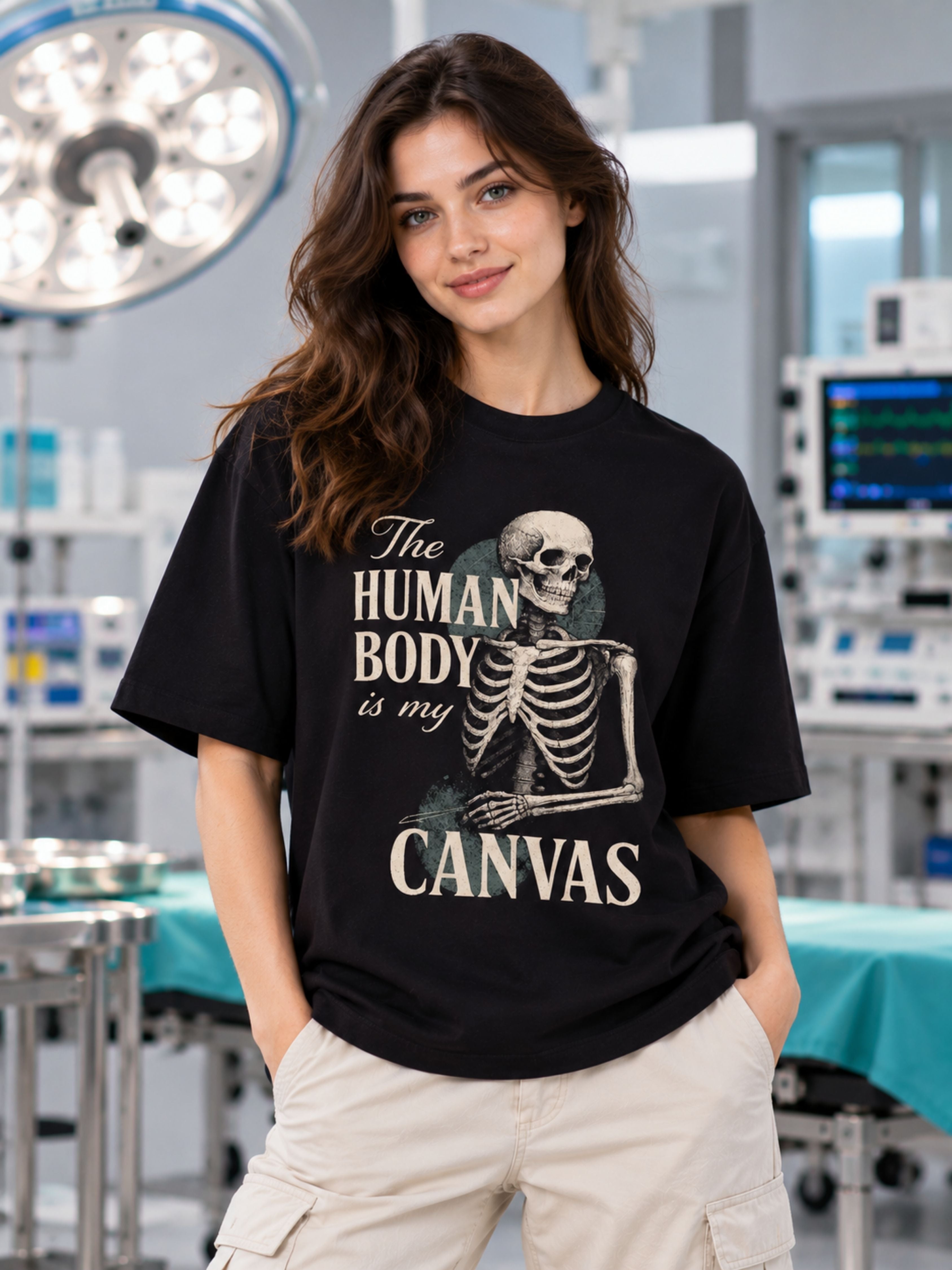 Surgeon | The Human Body Is My Canvas | Oversized Printed Tshirt For Women
