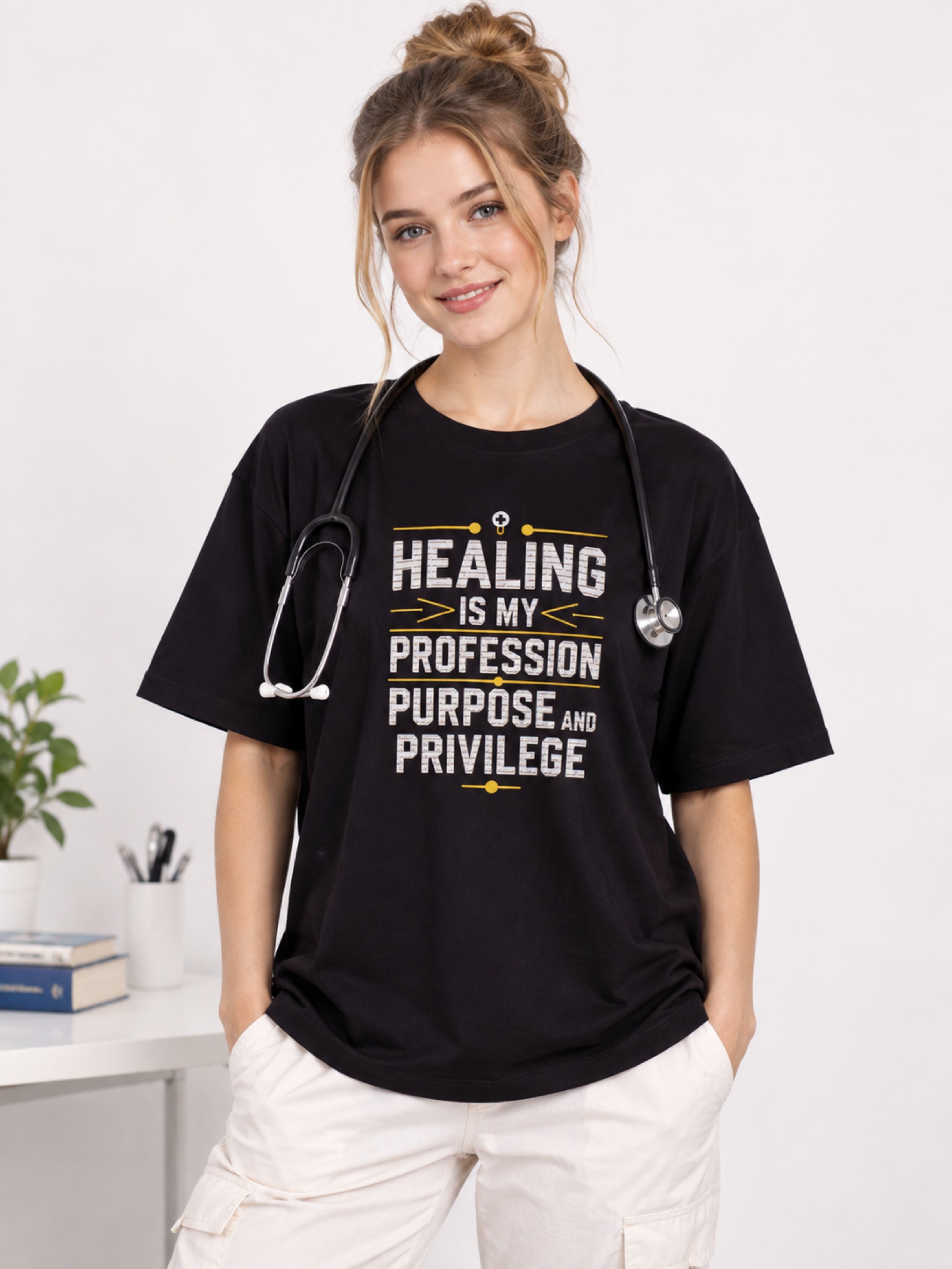 Doctor | Healing Is My Profession, Purpose & Priviledge | Oversized Tshirt For Women