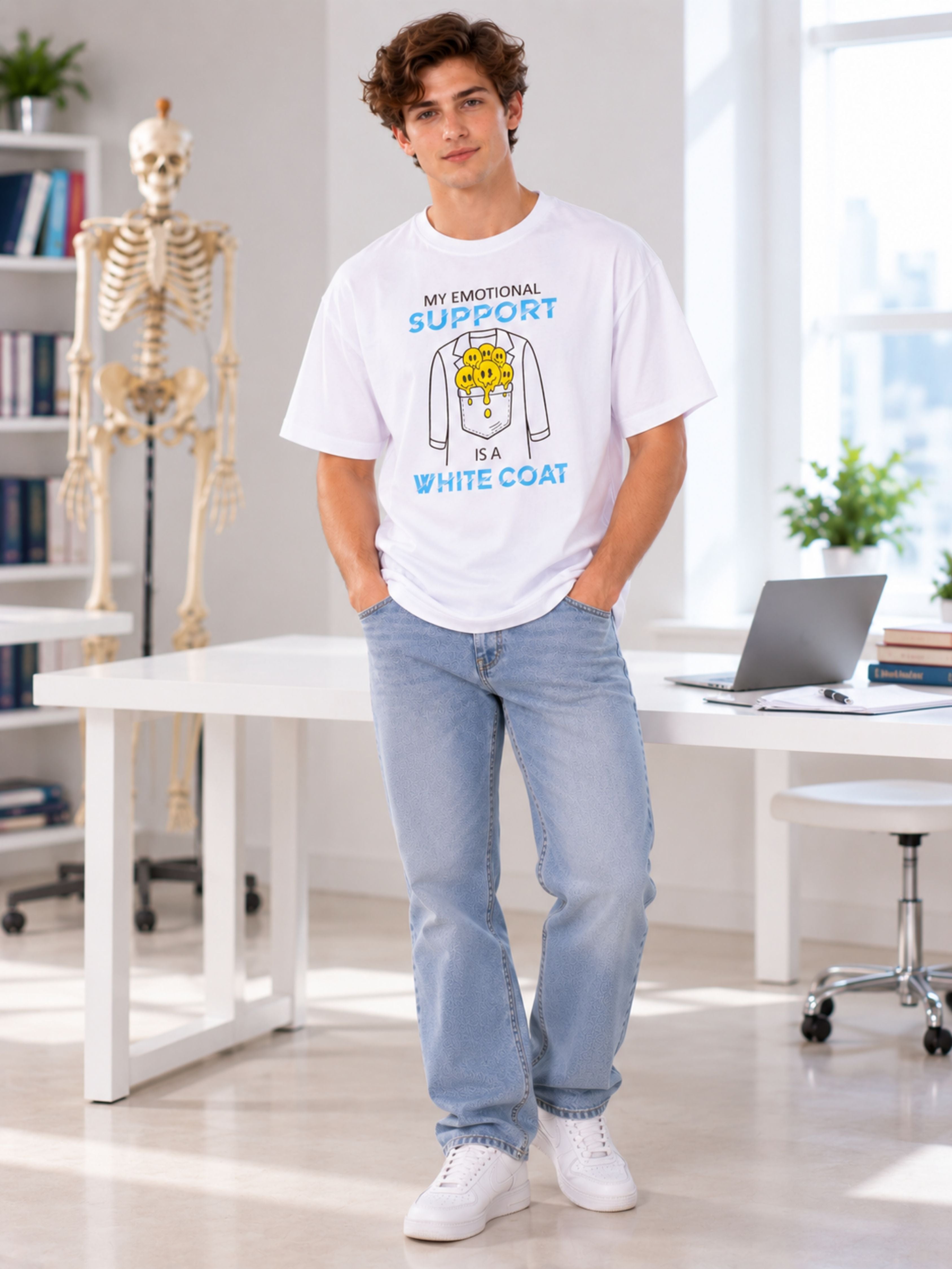 Medical Students | My Emotional Support Is A White Coat | Oversized Tshirt For Men