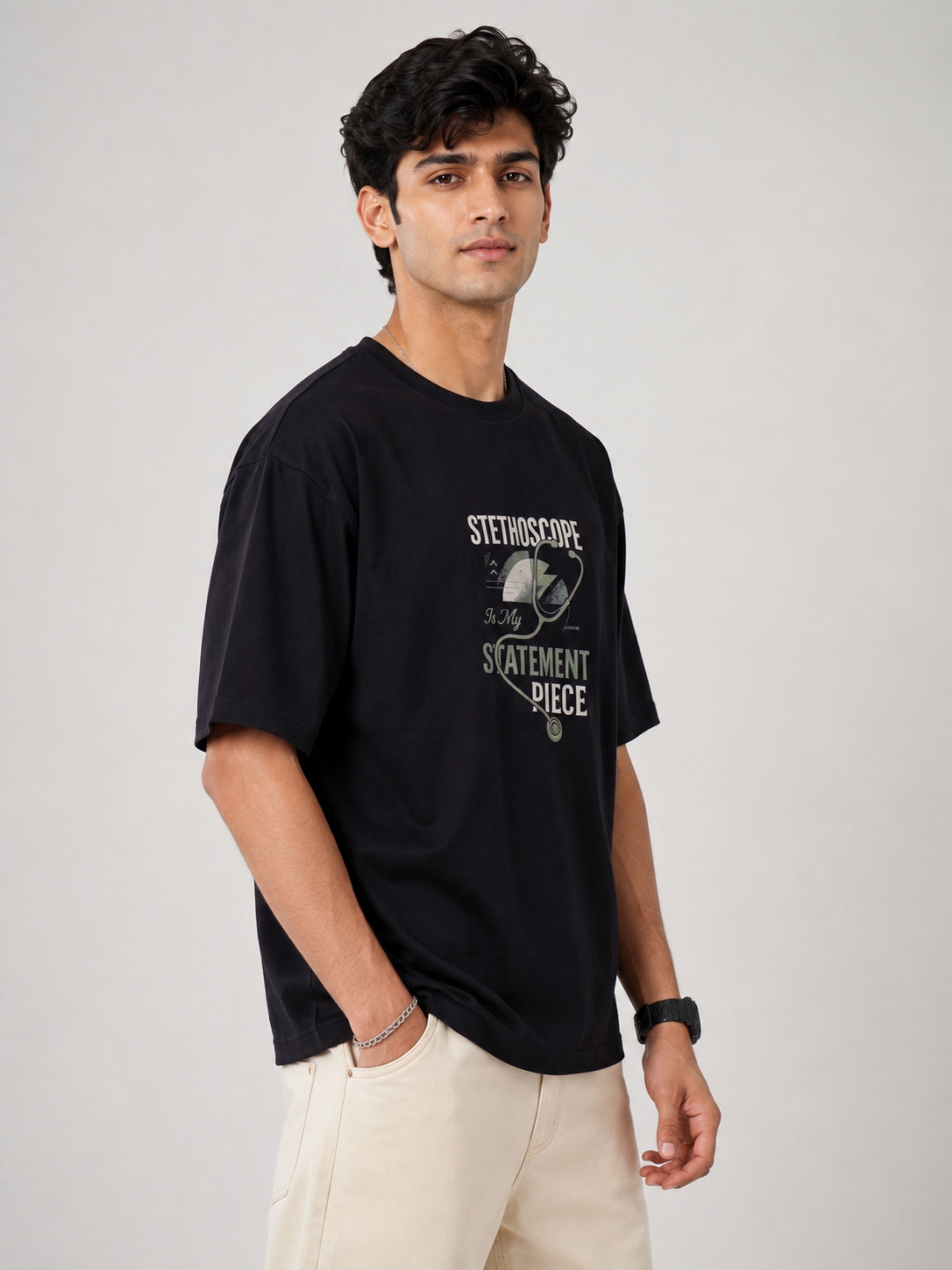 Physician | Stethoscope Is My Statement Piece | Oversized Cool Printed Tshirt For Men