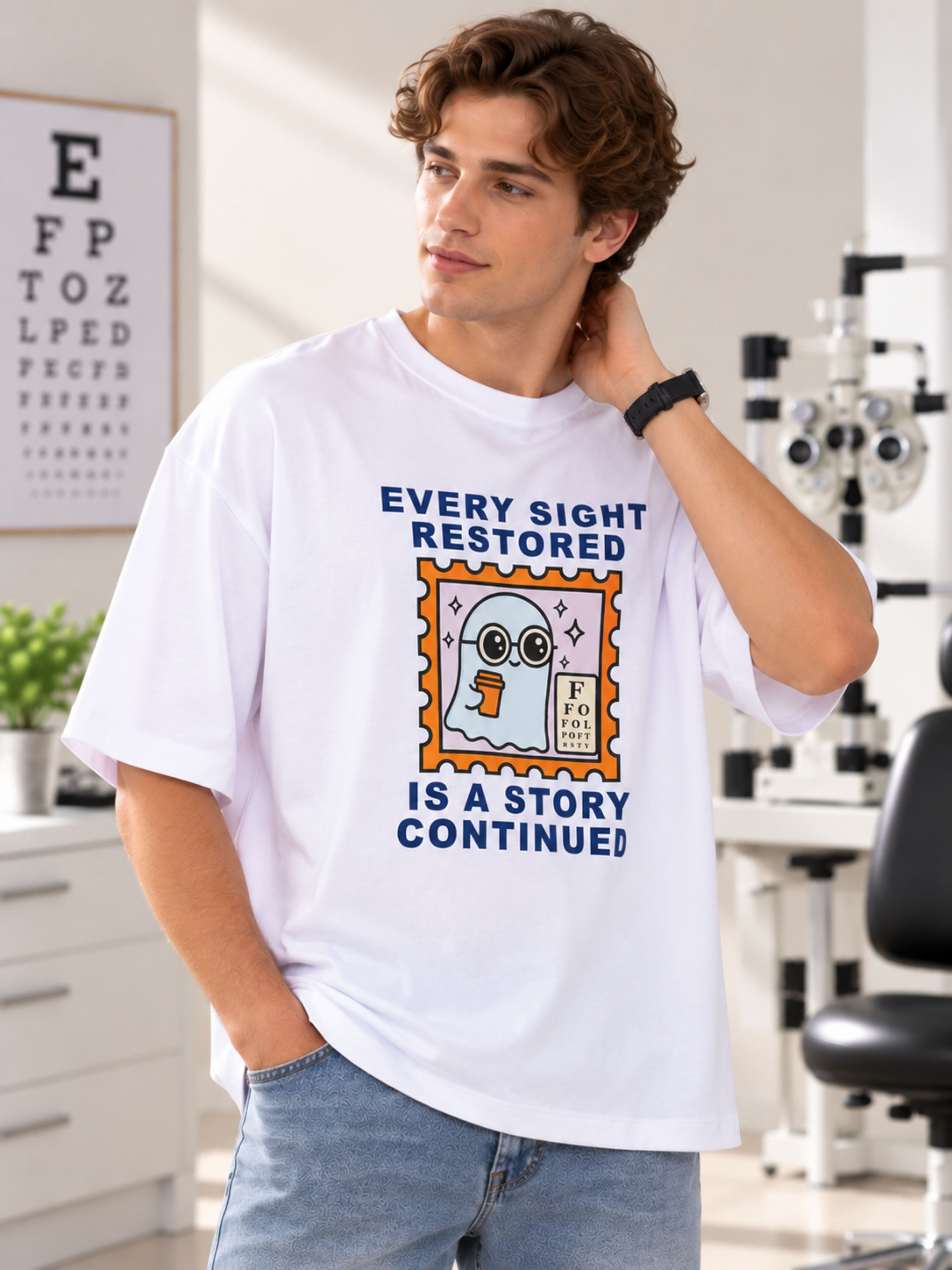 Opthalmologist | Every Sight Restored Is A Story Continued | Oversized T-shirt For Men