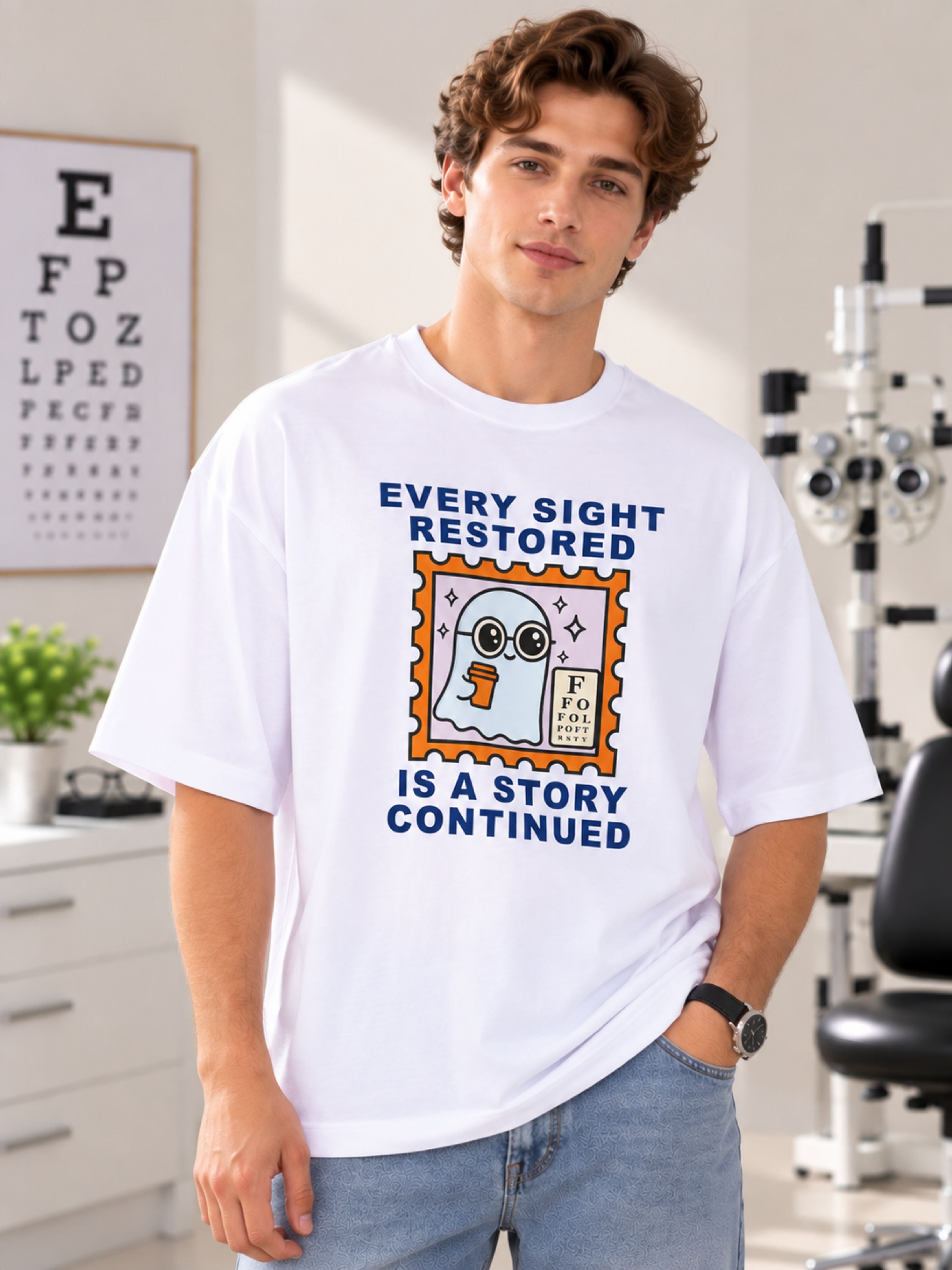 Opthalmologist | Every Sight Restored Is A Story Continued | Oversized T-shirt For Men