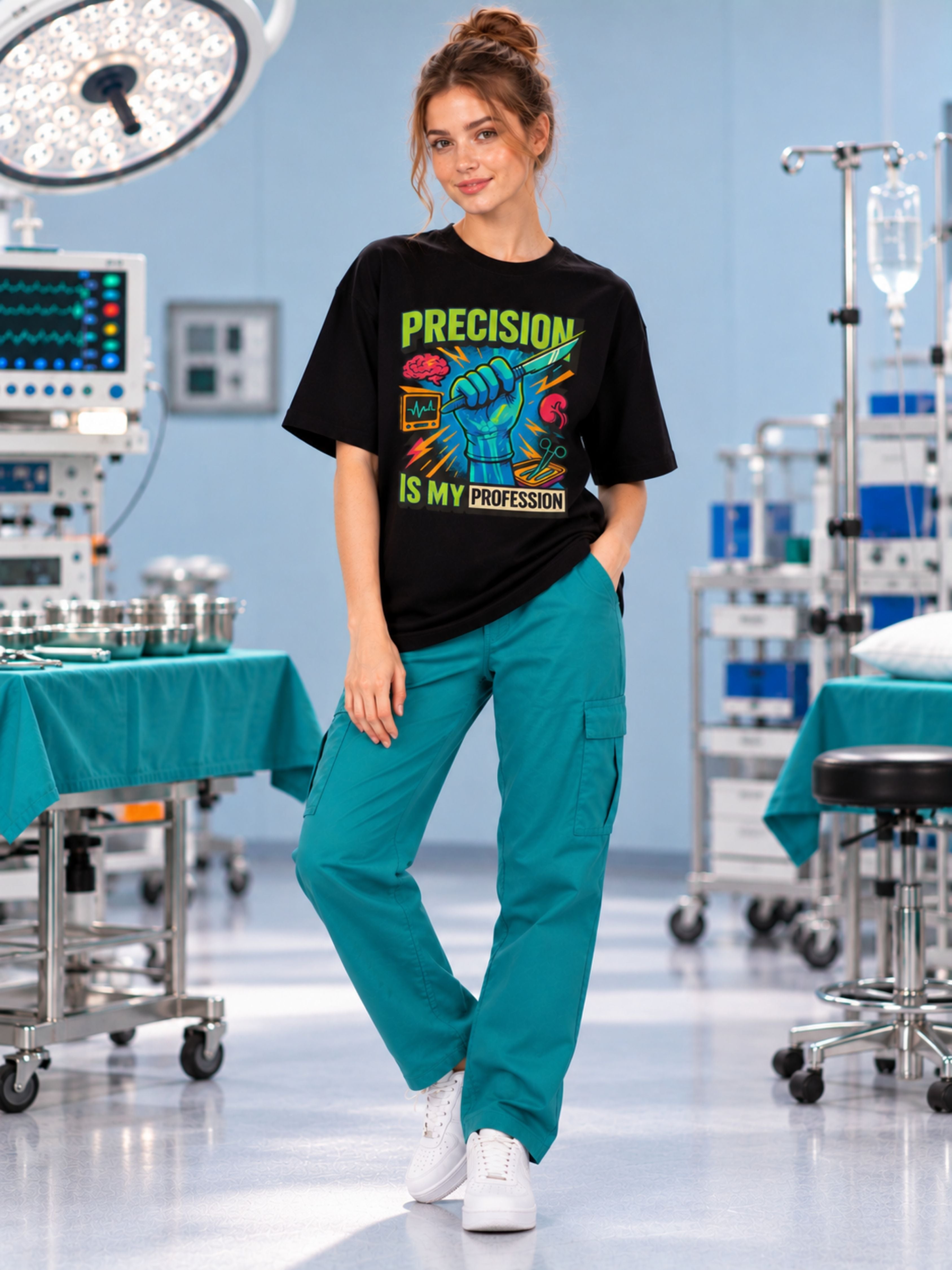 Surgeon | Precision Is My Profession | Oversized Quote T-shirt For Women