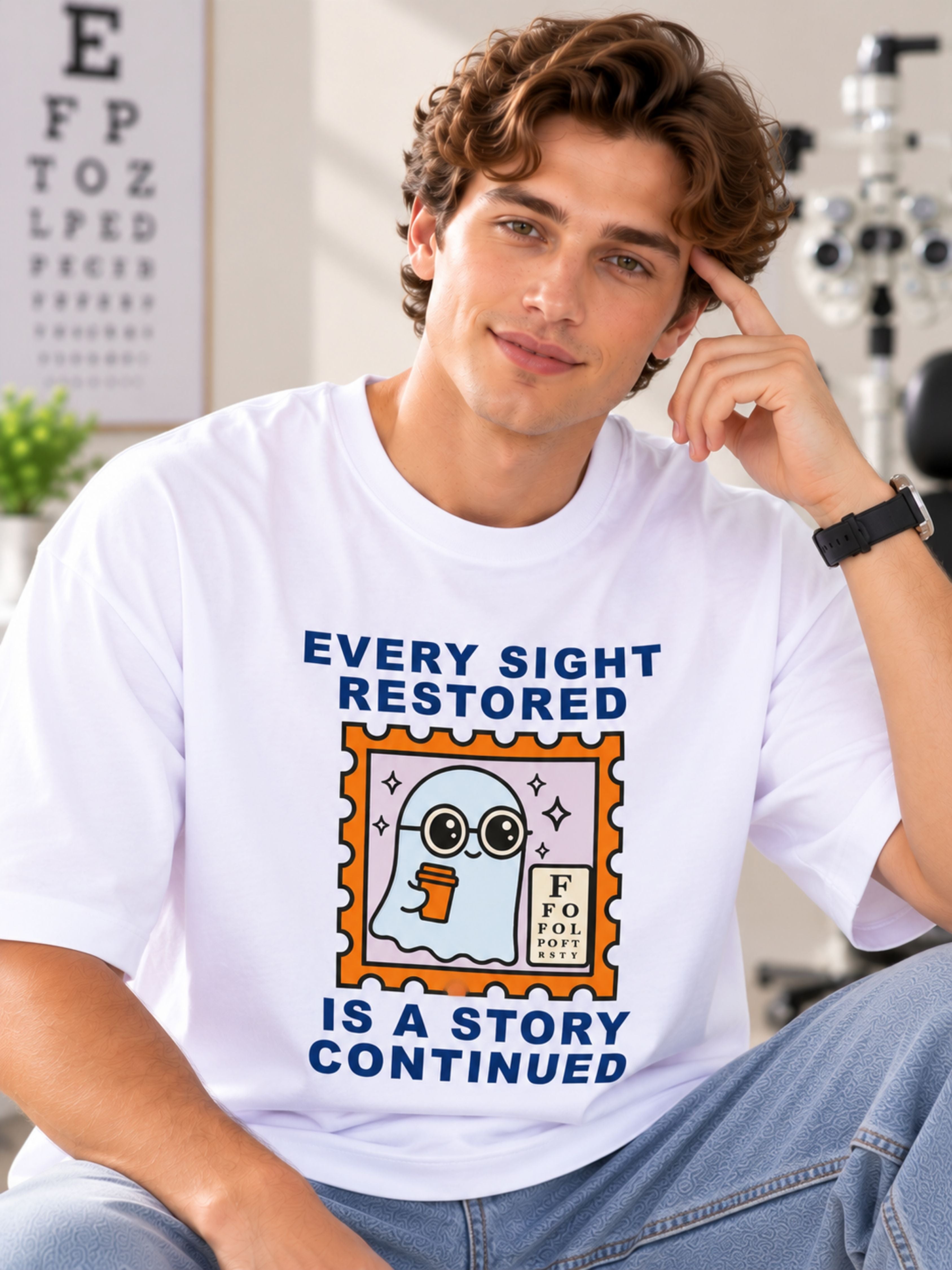 Opthalmologist | Every Sight Restored Is A Story Continued | Oversized T-shirt For Men