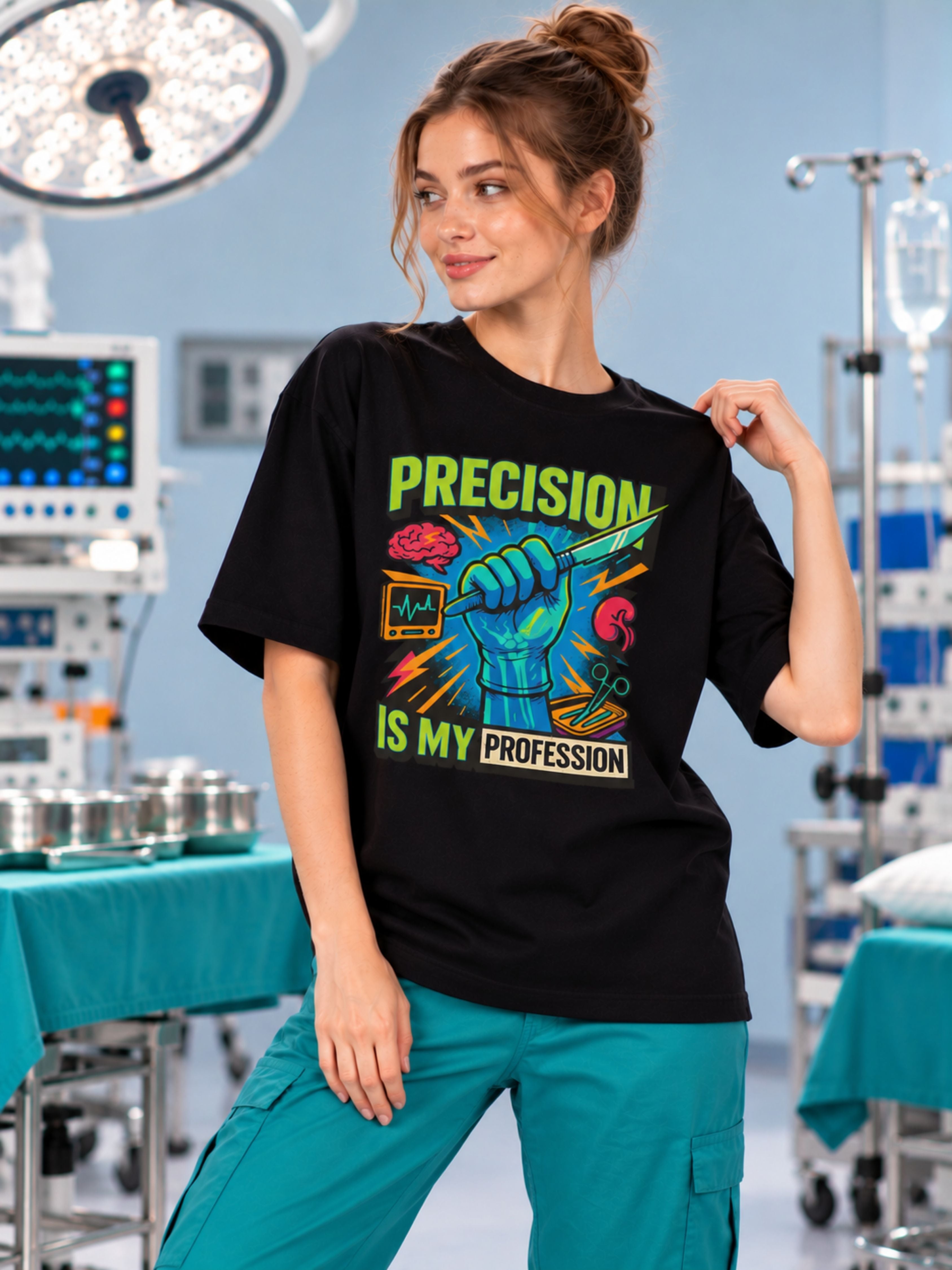 Surgeon | Precision Is My Profession | Oversized Quote T-shirt For Women