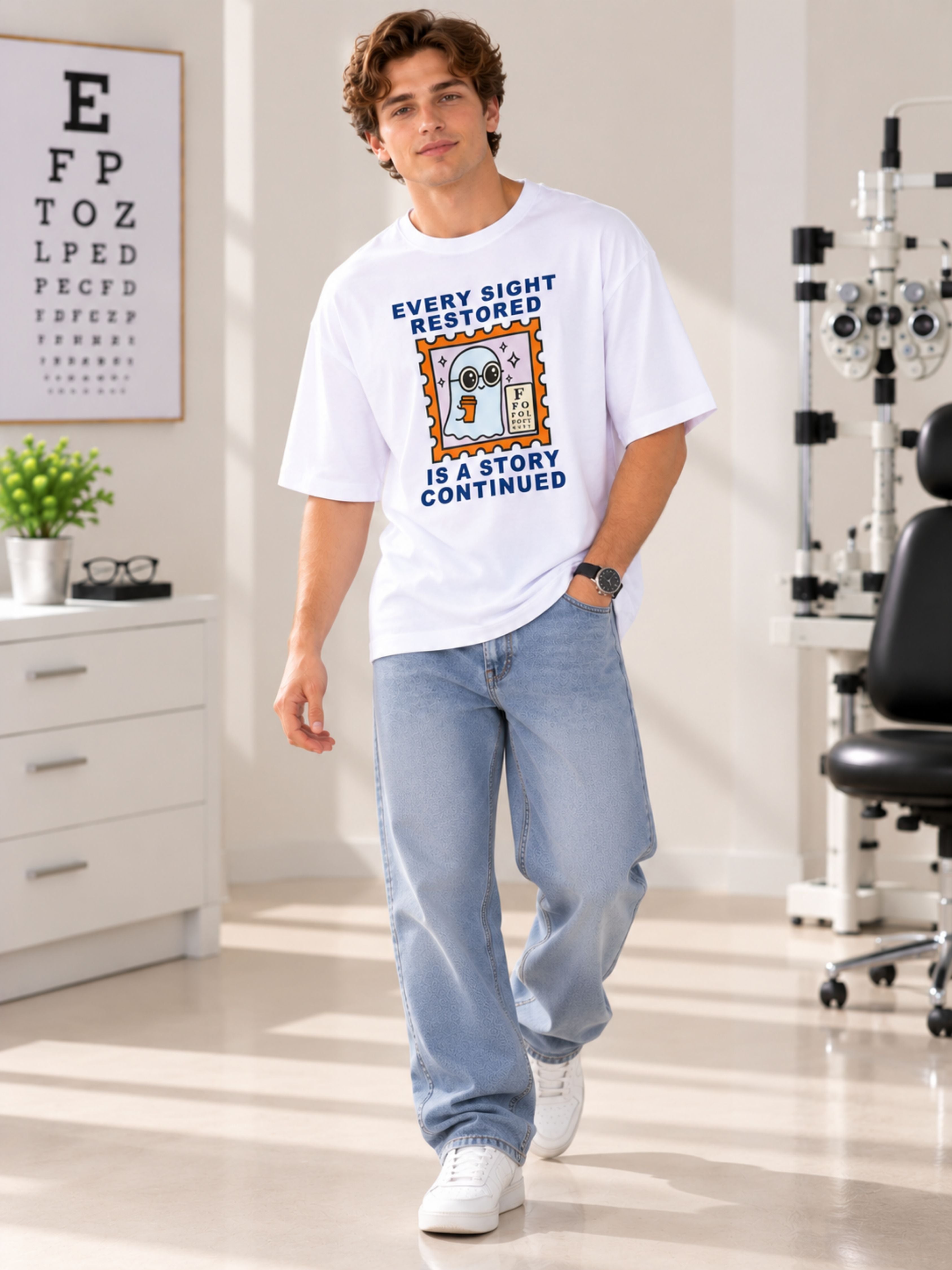 Opthalmologist | Every Sight Restored Is A Story Continued | Oversized T-shirt For Men