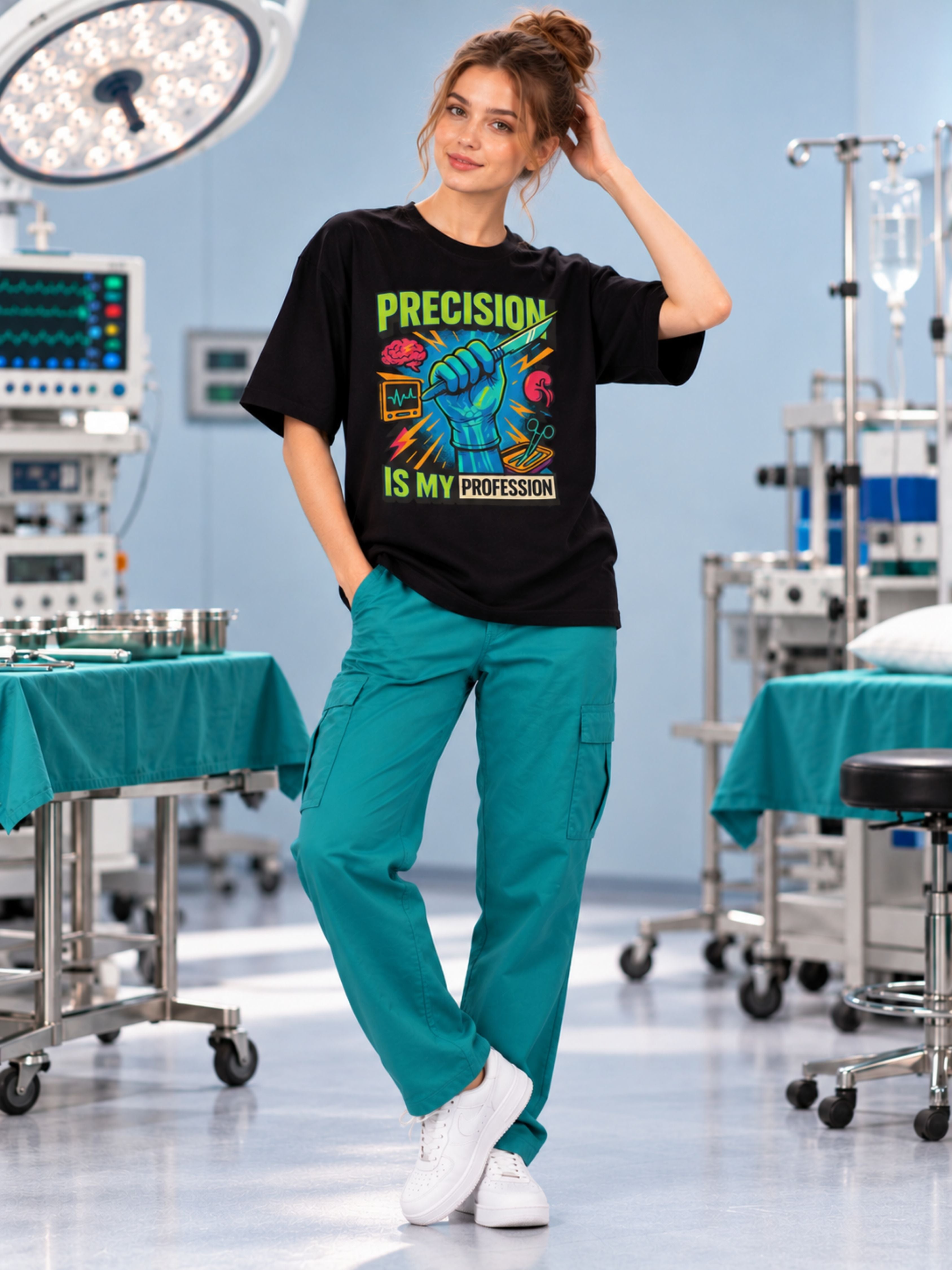 Surgeon | Precision Is My Profession | Oversized Quote T-shirt For Women