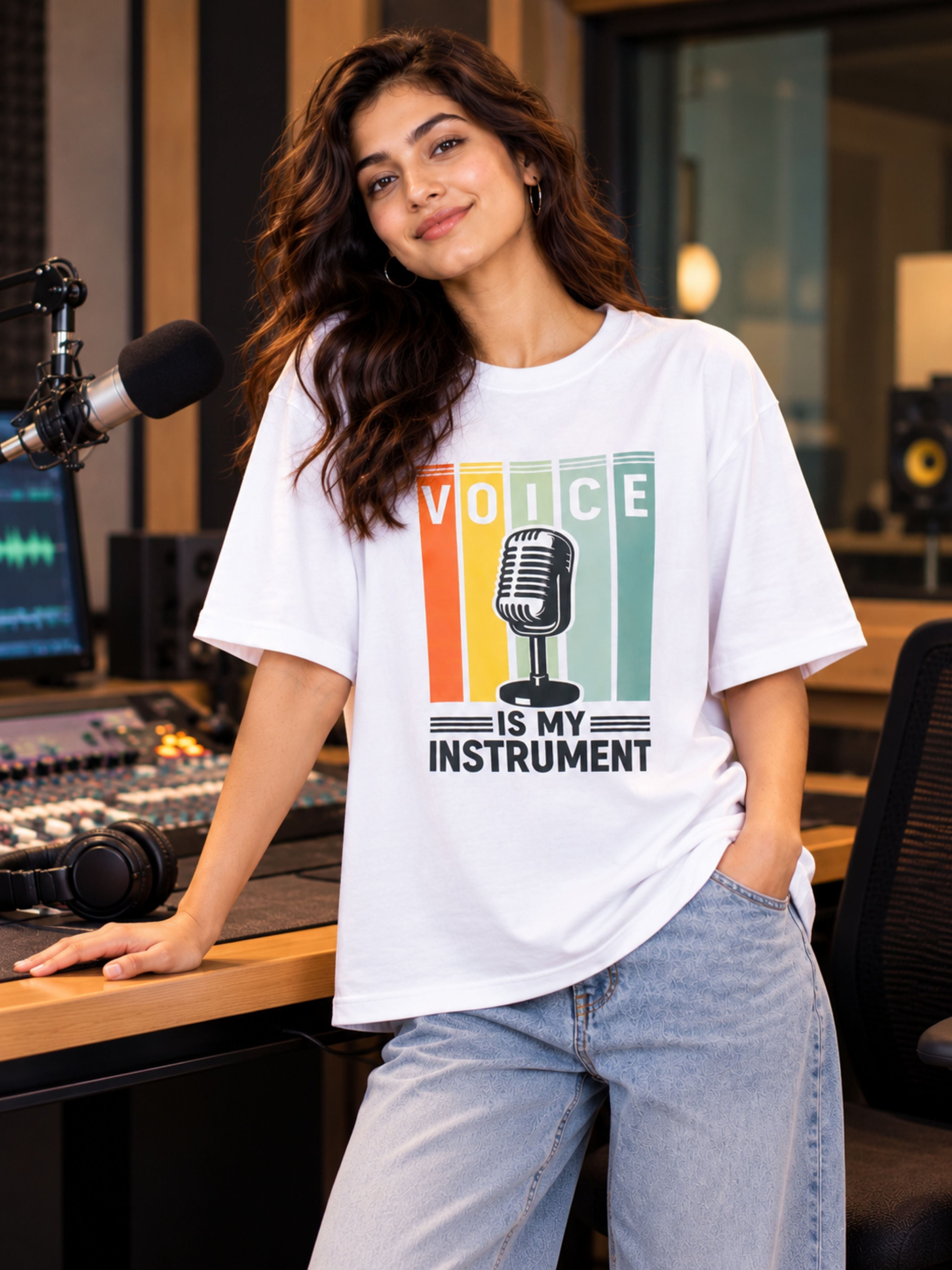 Radio Jockey | Voice Is My Instrument | Oversized Tshirt For Women