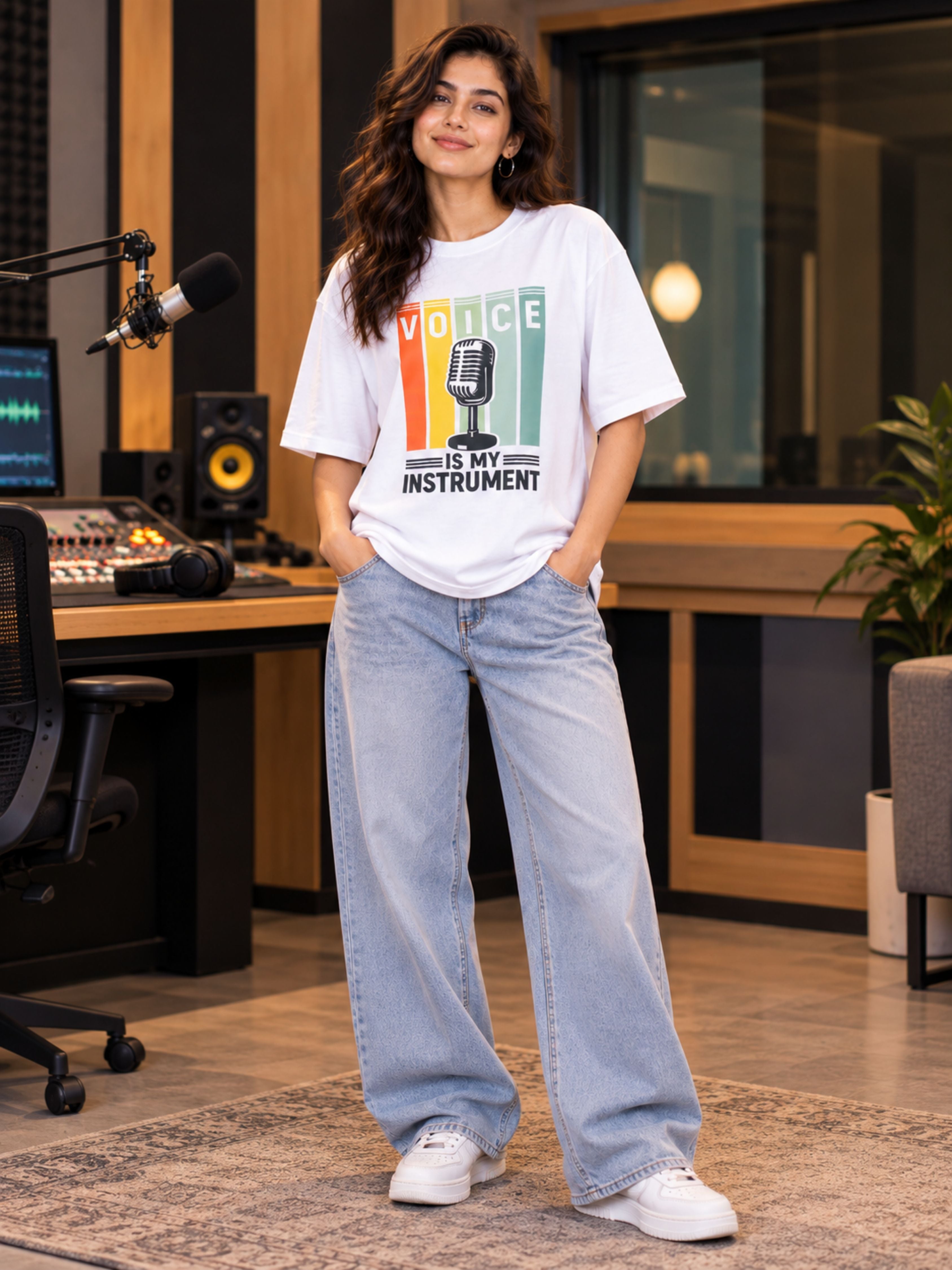 Radio Jockey | Voice Is My Instrument | Oversized Tshirt For Women
