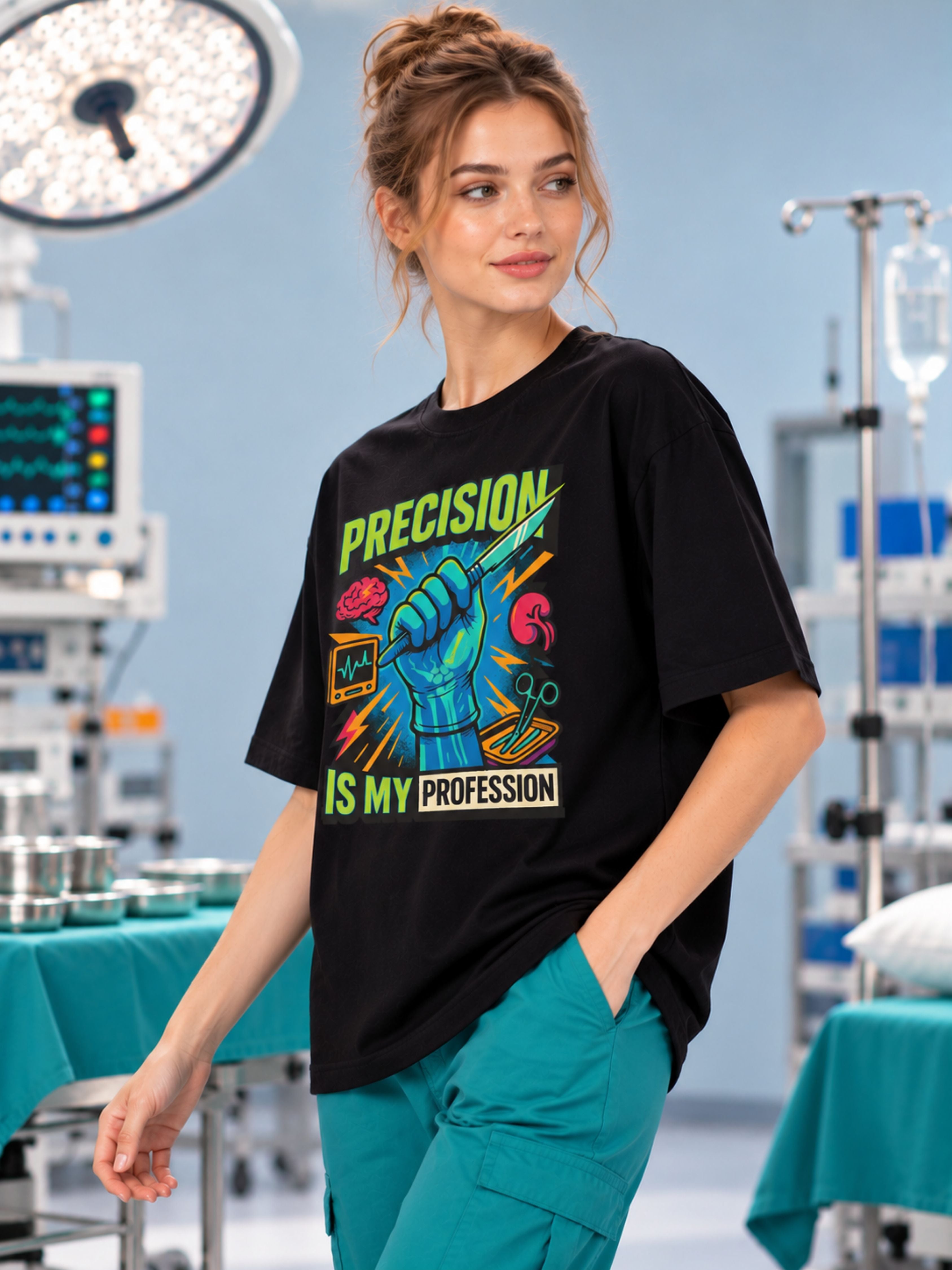 Surgeon | Precision Is My Profession | Oversized Quote T-shirt For Women