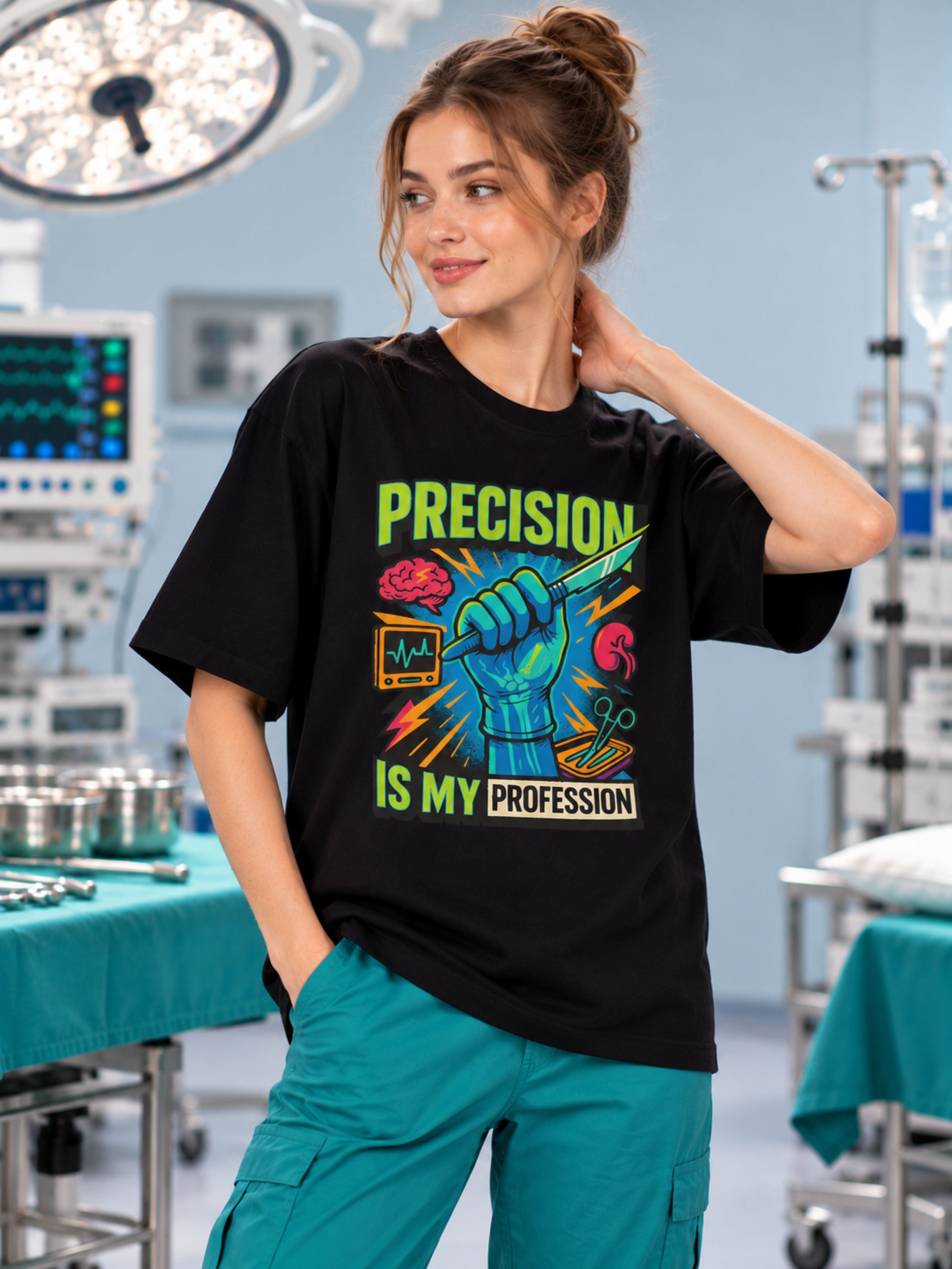 Surgeon | Precision Is My Profession | Oversized Quote T-shirt For Women