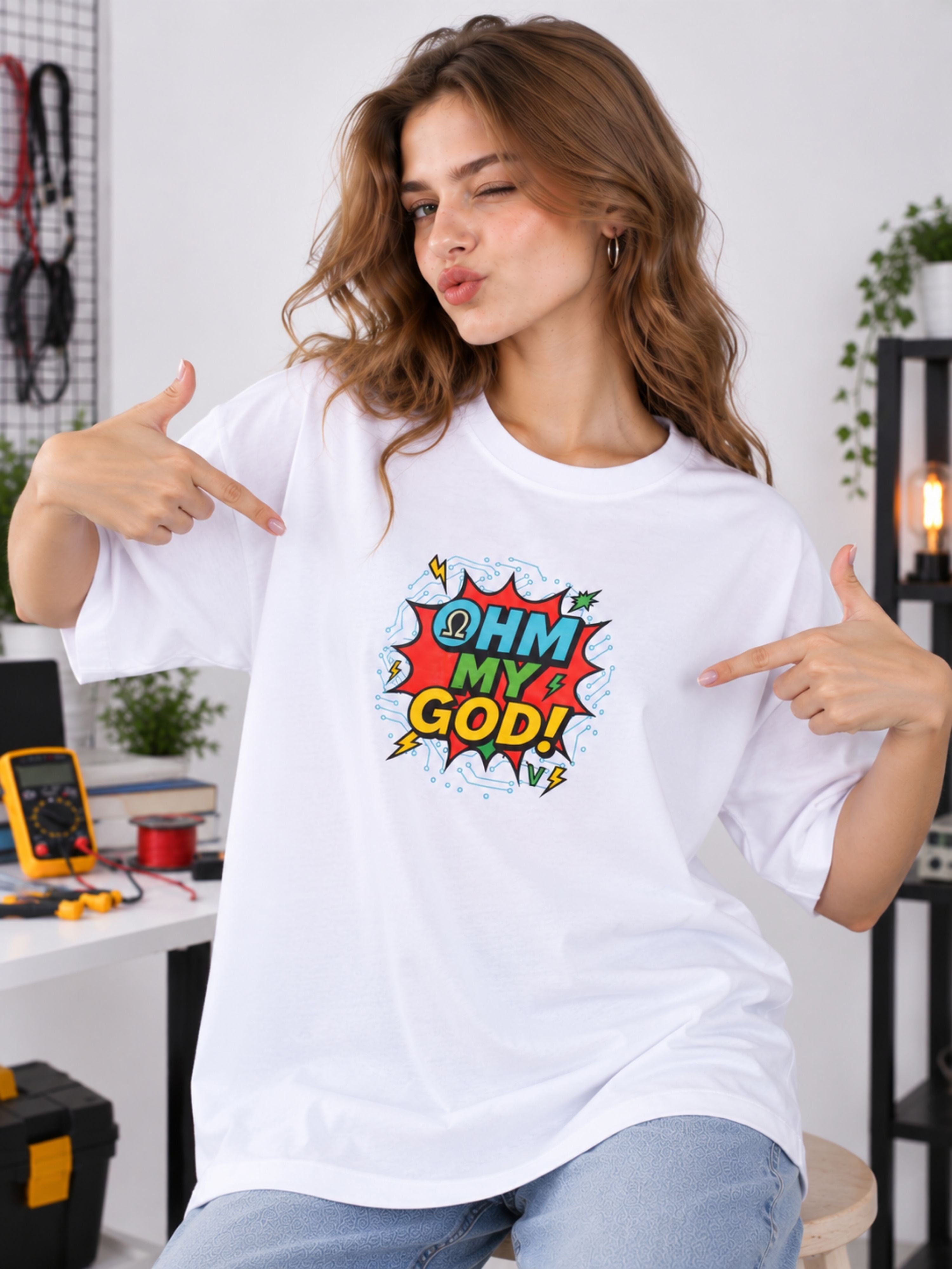 Electrical Engineer | Ohm My God | Oversized T-shirt For Women