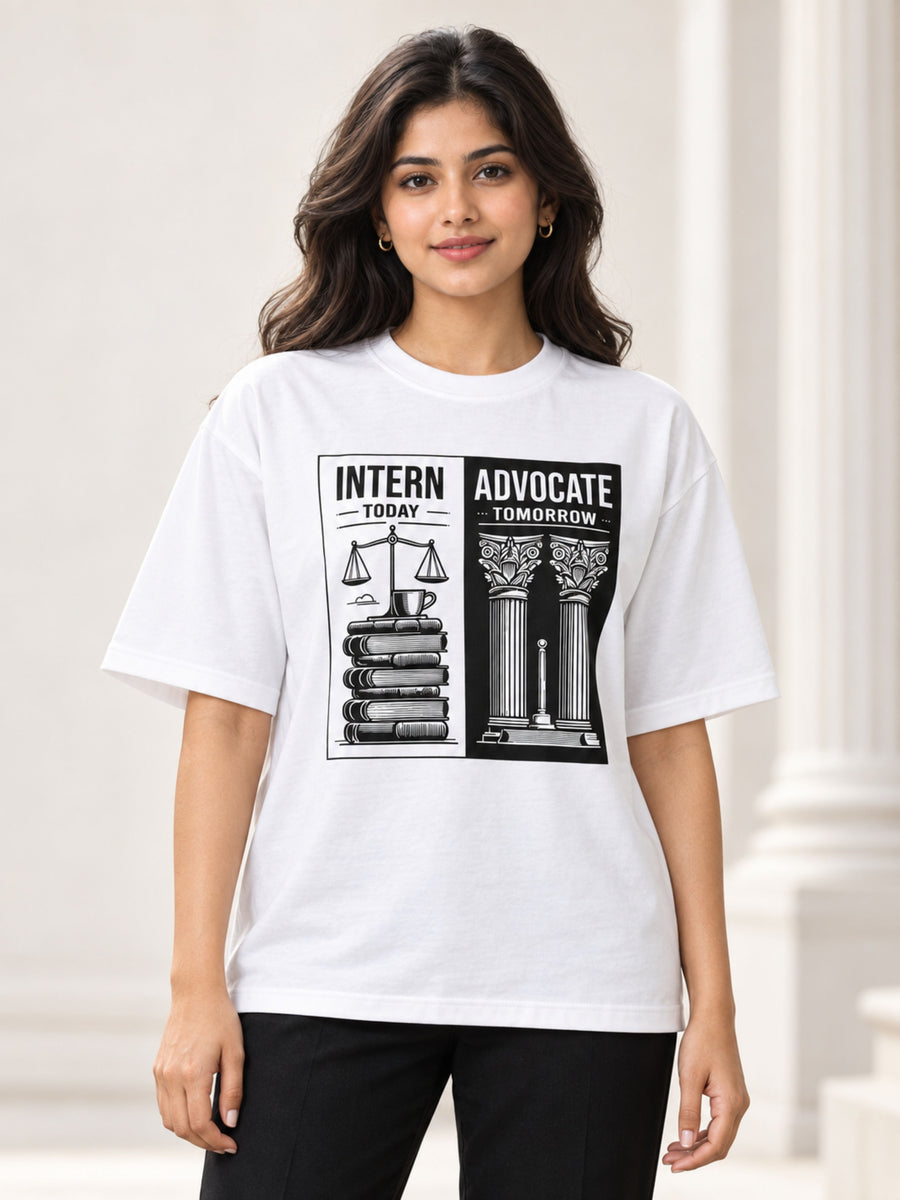 Judicial Intern | Intern Today. Advocate Tomorrow | Oversized Trendy T-Shirt For Women