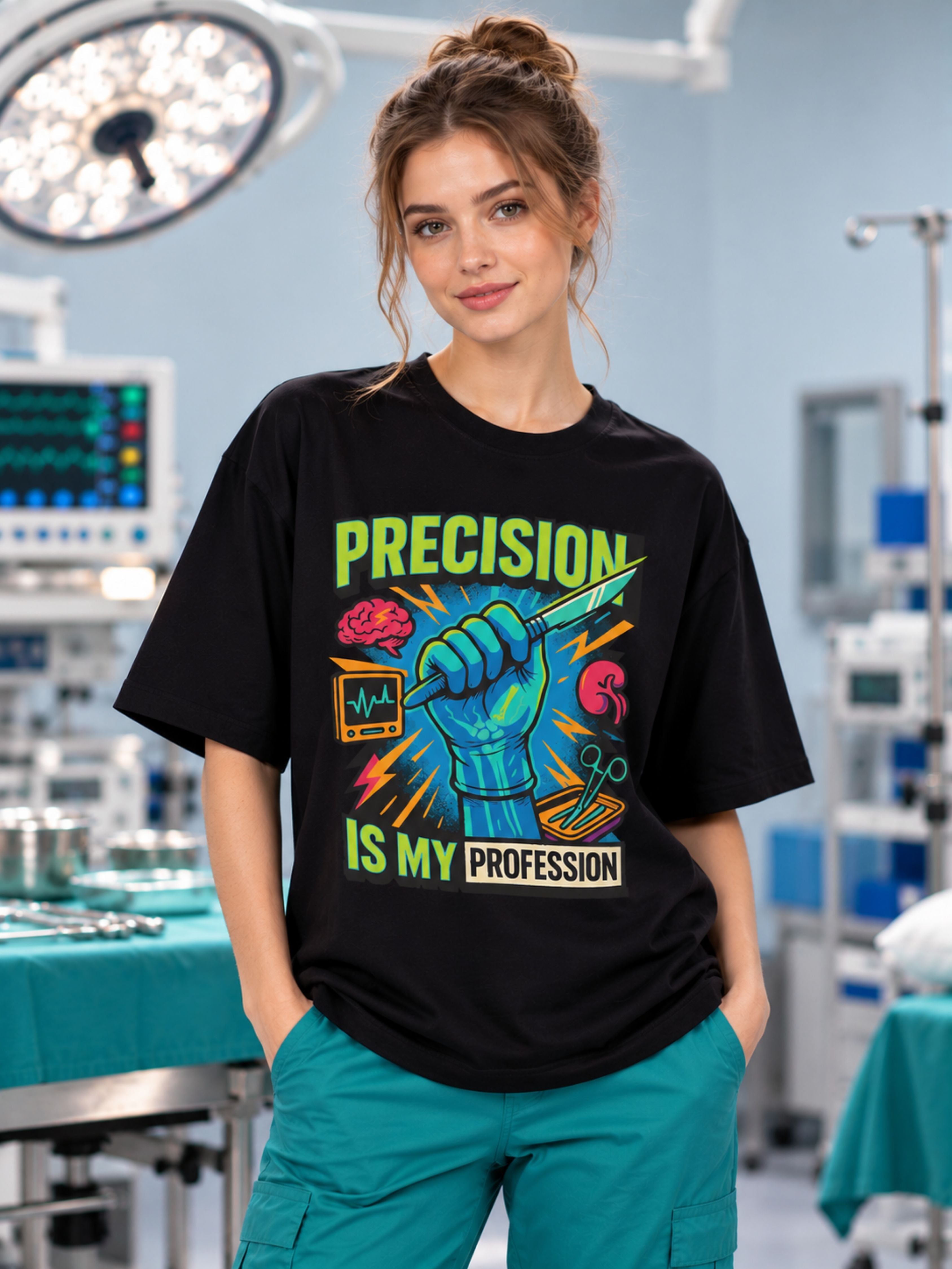 Surgeon | Precision Is My Profession | Oversized Quote T-shirt For Women