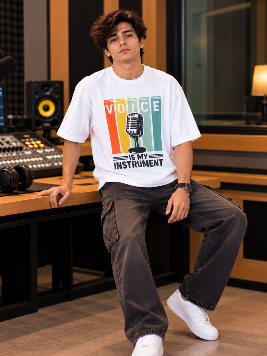 Radio Jockey | Voice Is My Instrument | Oversized Tshirt For Men
