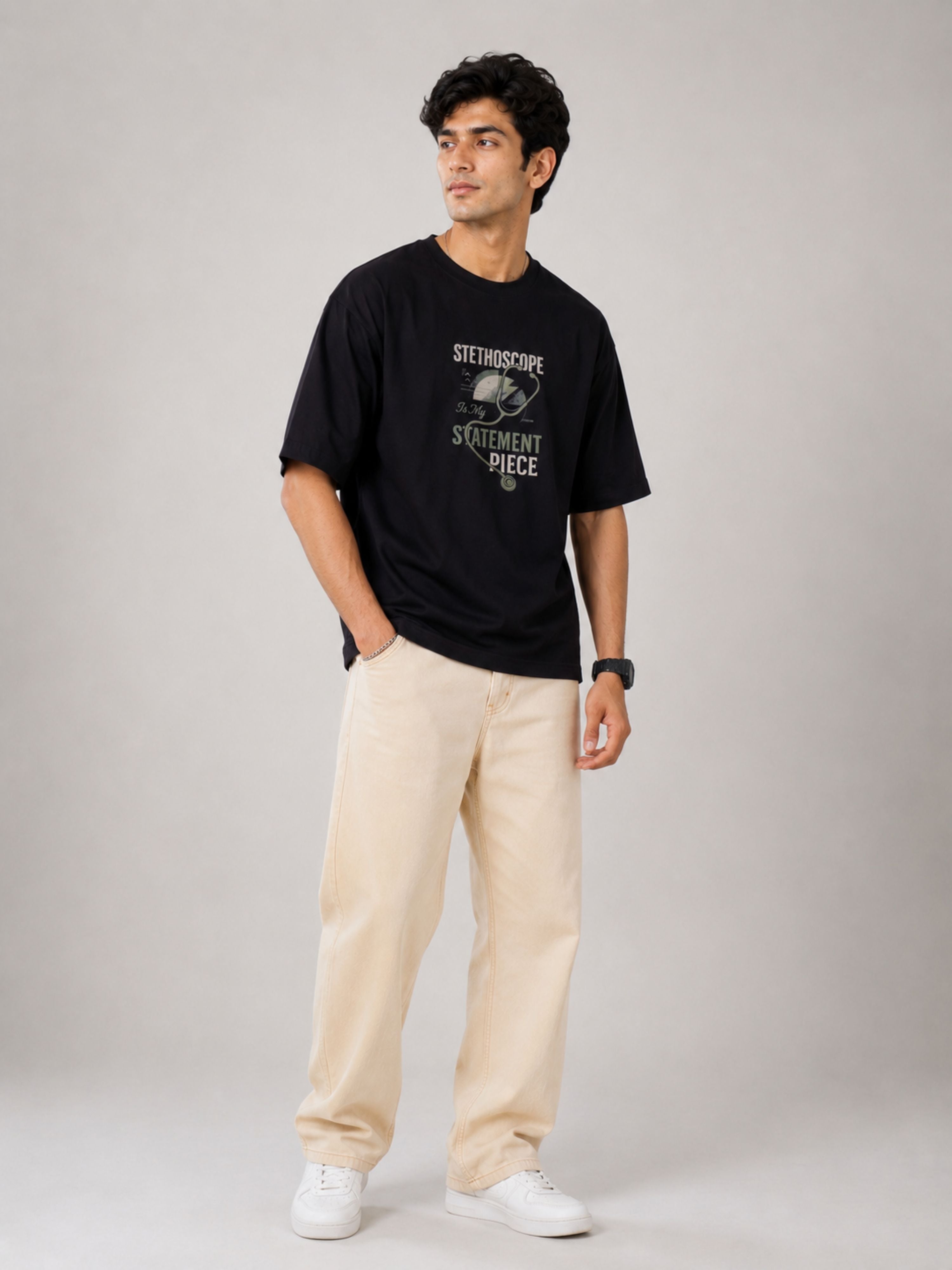 Physician | Stethoscope Is My Statement Piece | Oversized Cool Printed Tshirt For Men