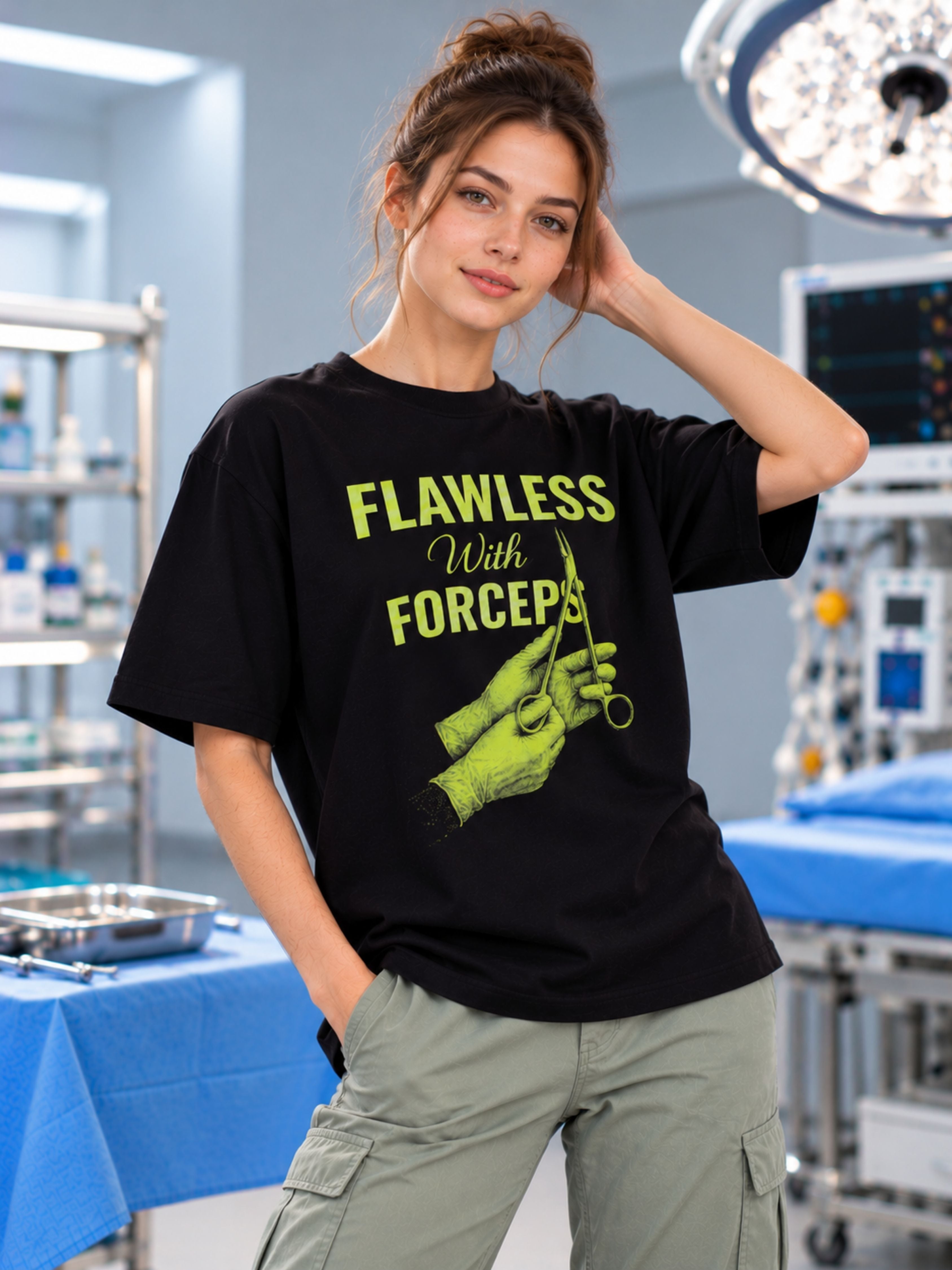 Surgeon | Flawless With Forceps | Oversized T-Shirt For Women