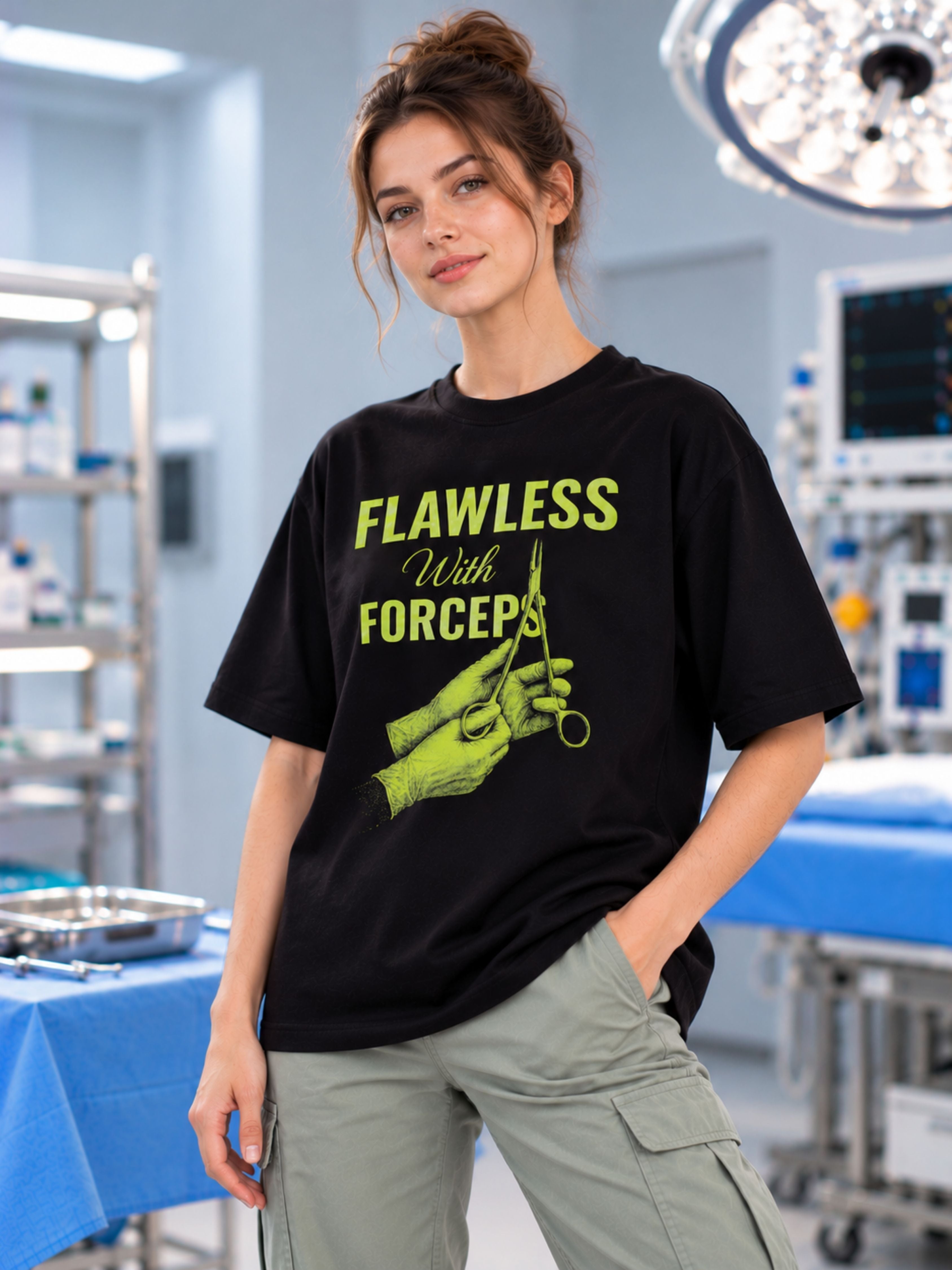 Surgeon | Flawless With Forceps | Oversized T-Shirt For Women