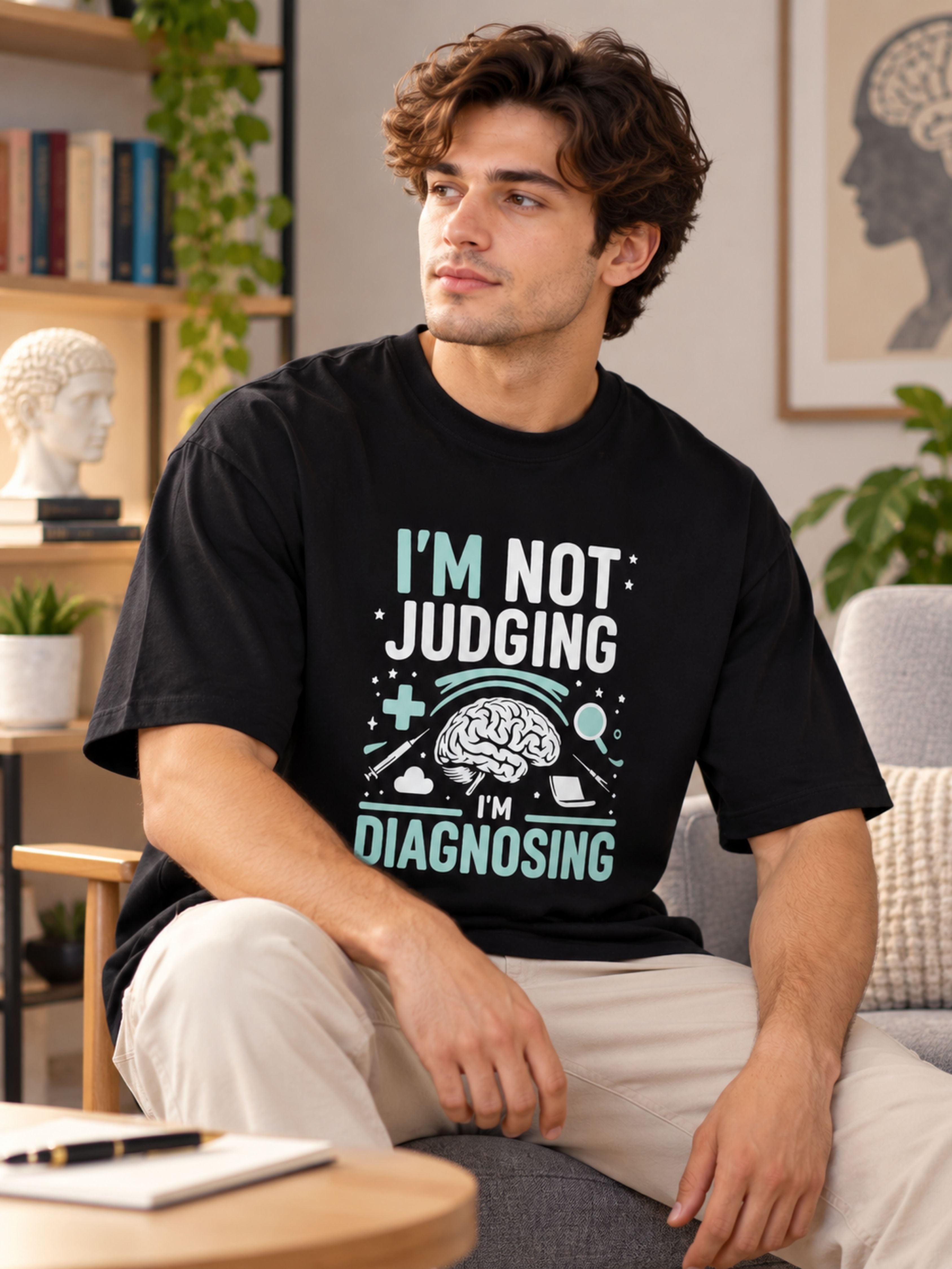 Psychiatrist  | I'm Not Judging, I'm Diagnosing | Oversized T Shirt For Men