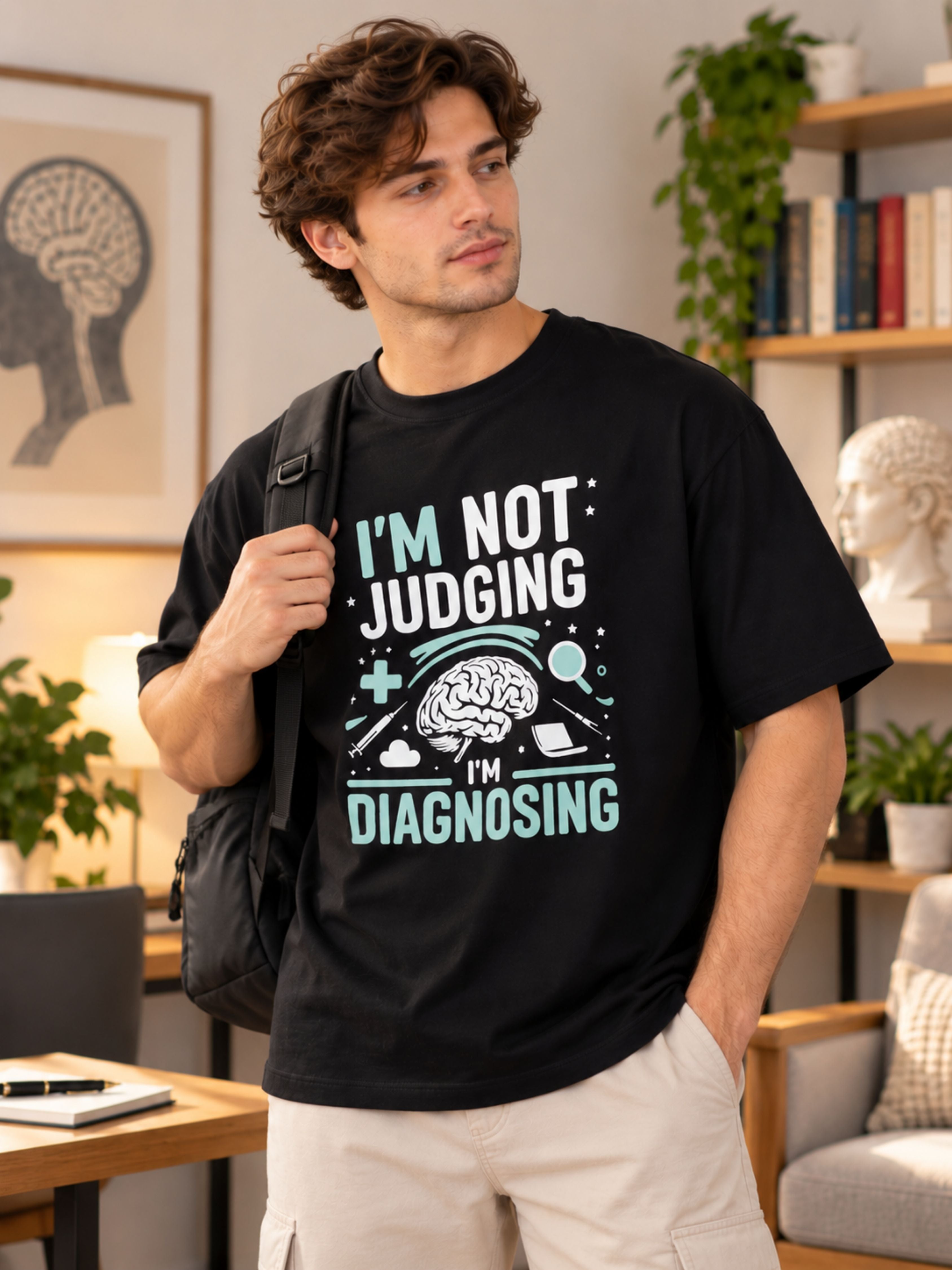 Psychiatrist  | I'm Not Judging, I'm Diagnosing | Oversized T Shirt For Men