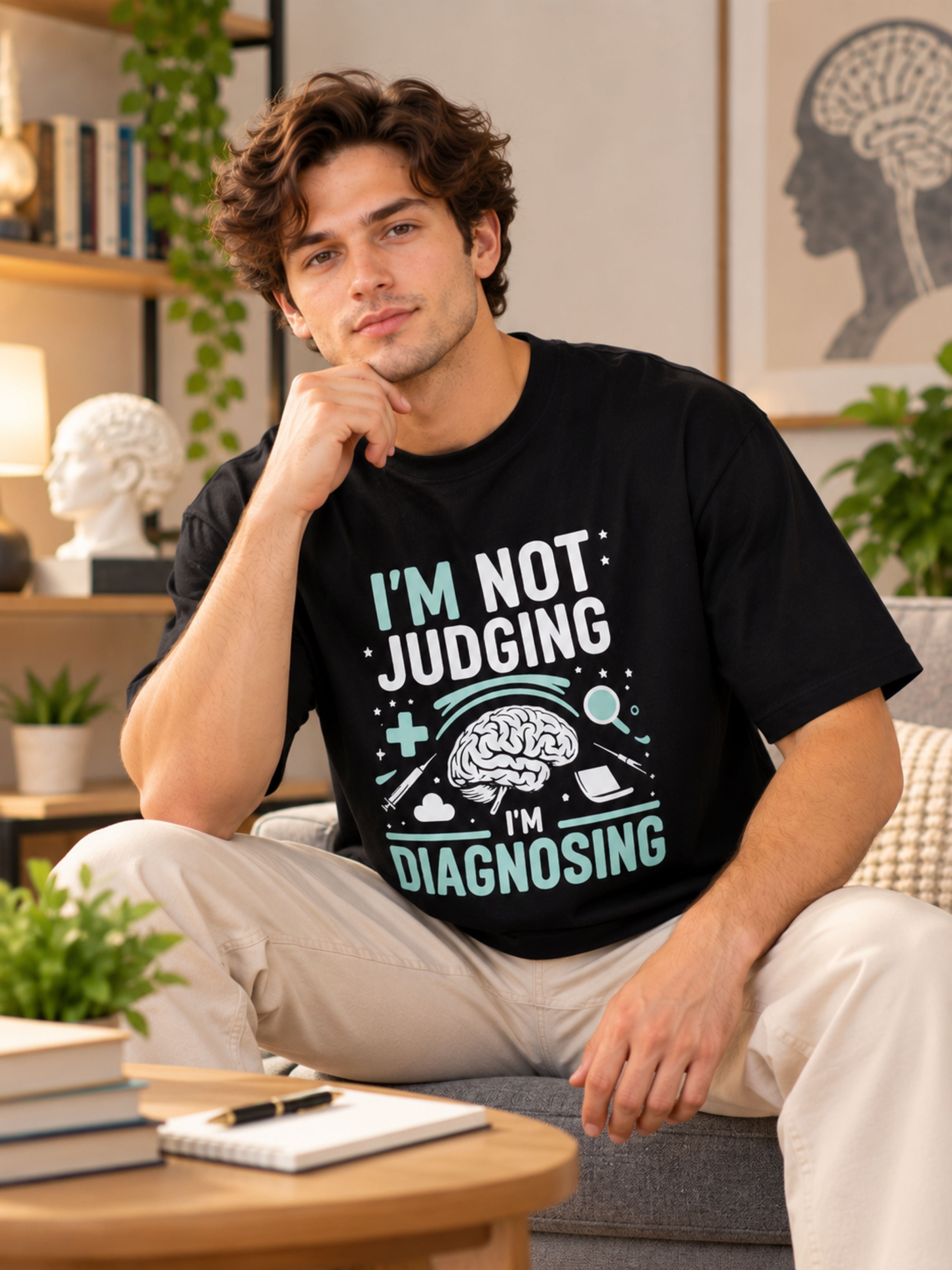 Psychiatrist  | I'm Not Judging, I'm Diagnosing | Oversized T Shirt For Men