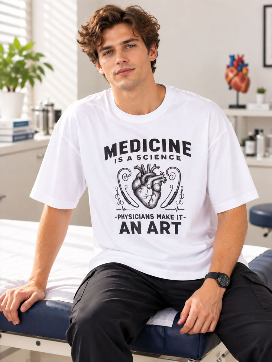 Physician | Medicine Is A Science. Physicians Make It An Art | Oversized Graphic Tshirt For Men