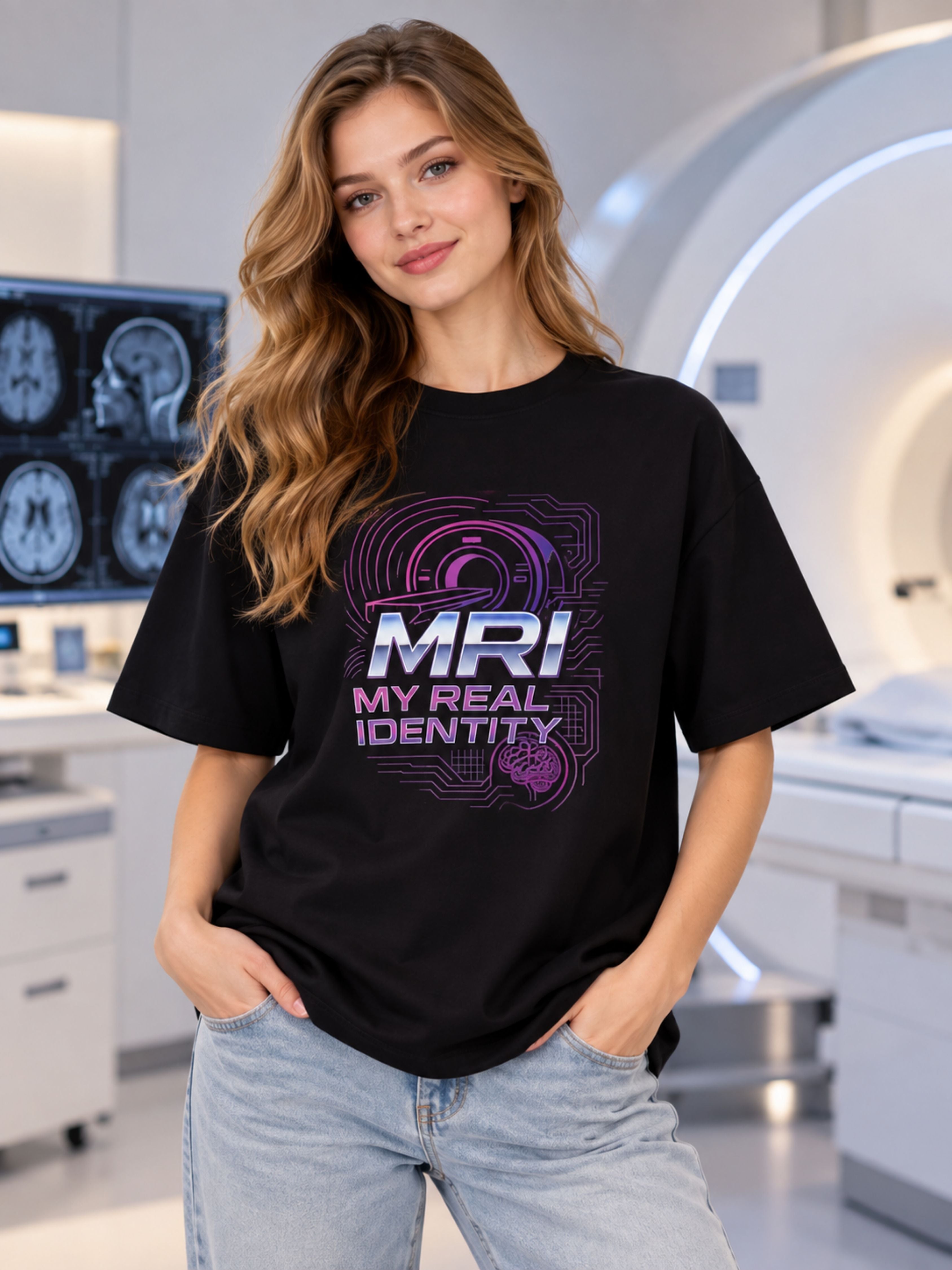 Radiologist | MRI: My Real Identity | Oversized Printed T shirts For Women