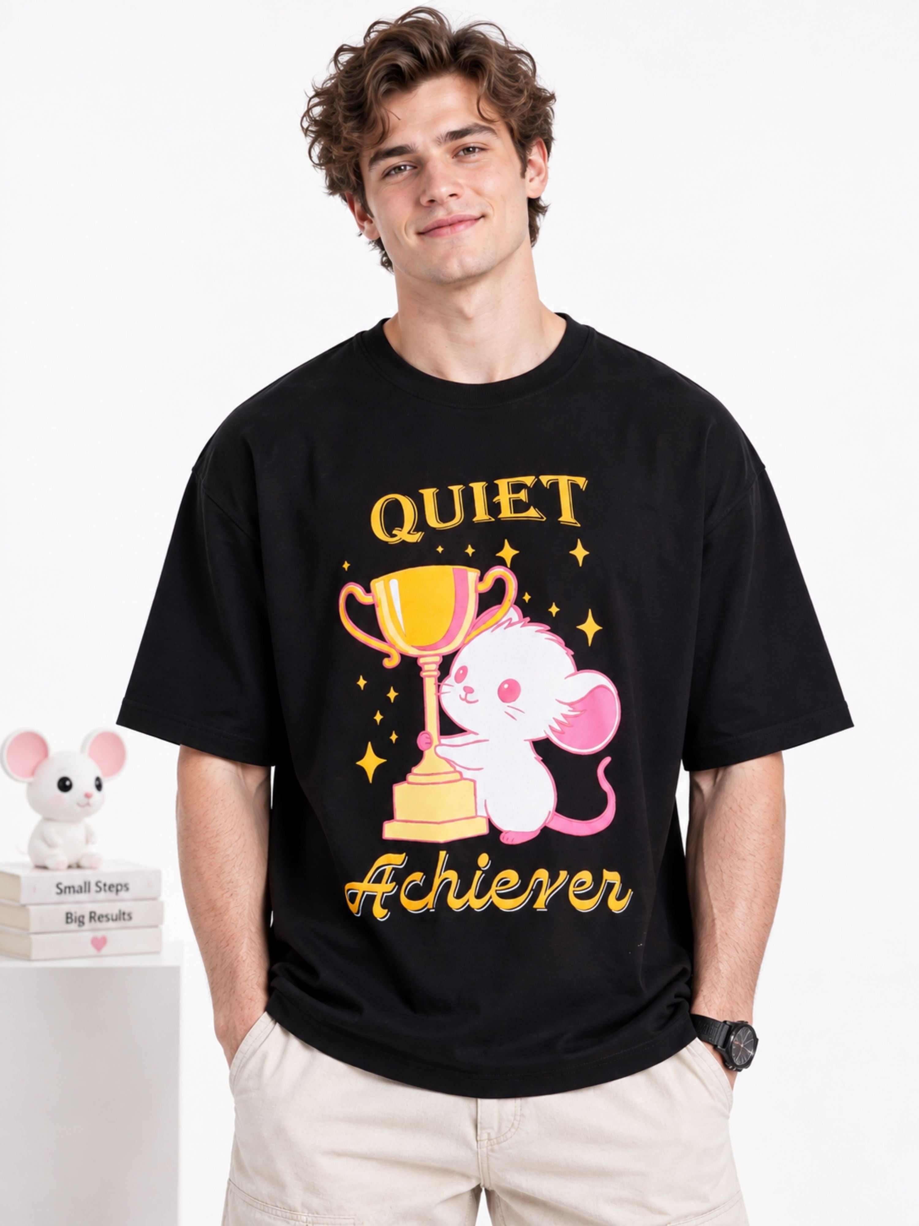 Quiet Achiever | Mouse Animal Archetype Oversized T-Shirt For Men