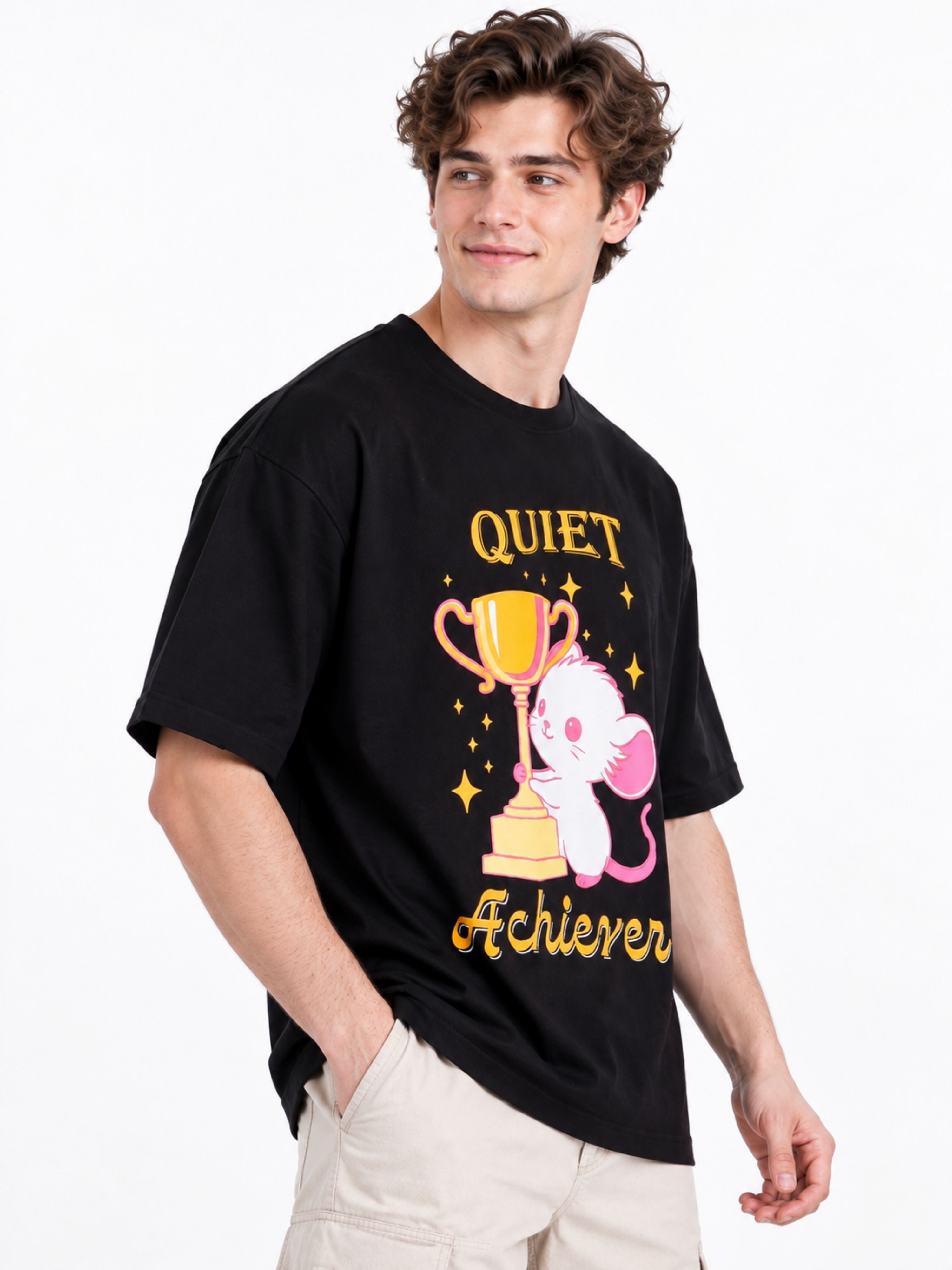 Quiet Achiever | Mouse Animal Archetype Oversized T-Shirt For Men