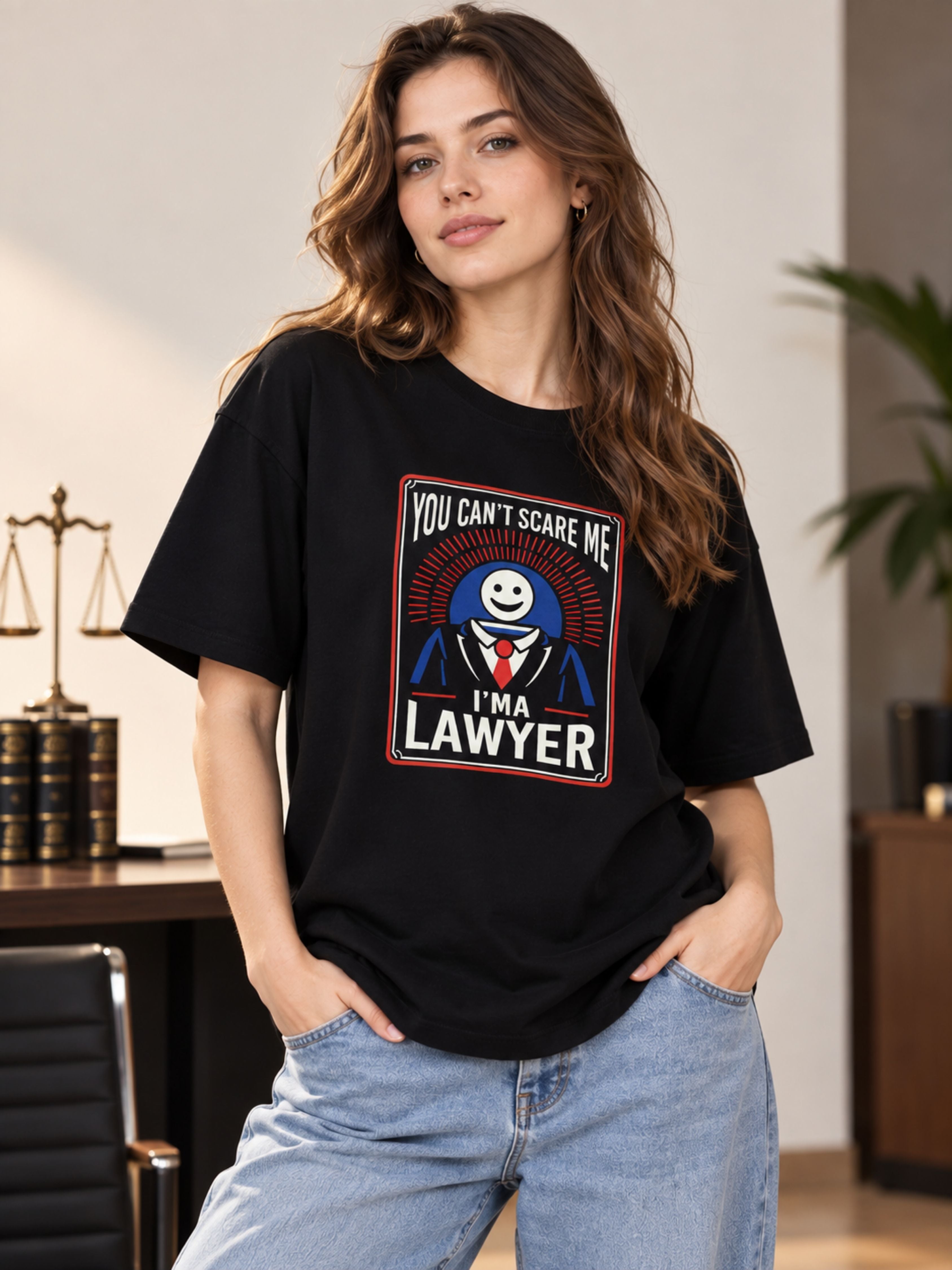 Lawyer | You Can't Scare Me. I'm A Lawyer | Oversized Trendy T-Shirt For Women